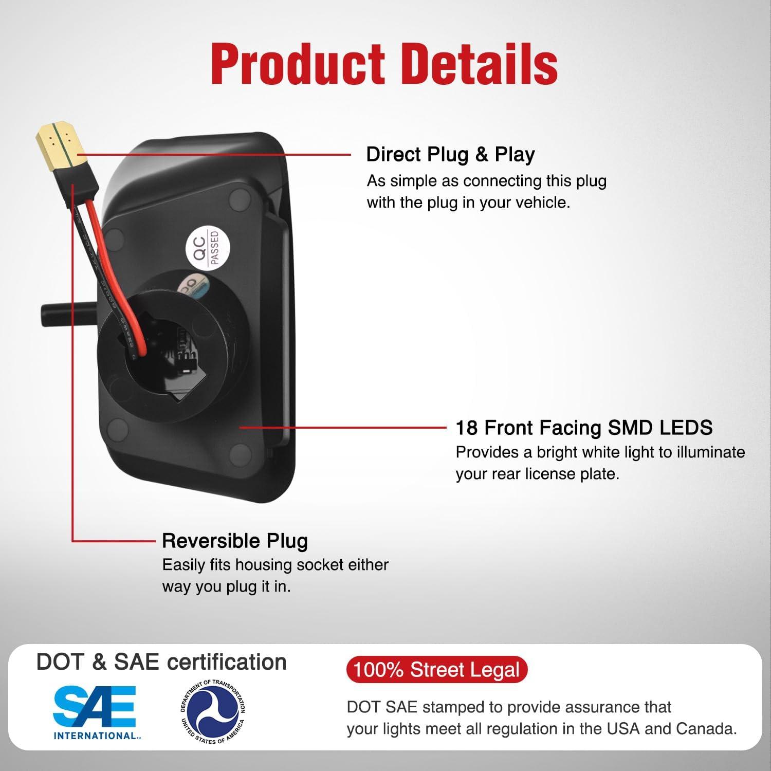 imageNilight License Plate Light Compatible with 1994 1995 1996 1997 1998 1999 2000 2001 Dodge Ram 1500 2500 3500 2002 RAM 2500 3500 6000K White 2PCS Pack20042012 Chevrolet ColoradoGMC Canyon