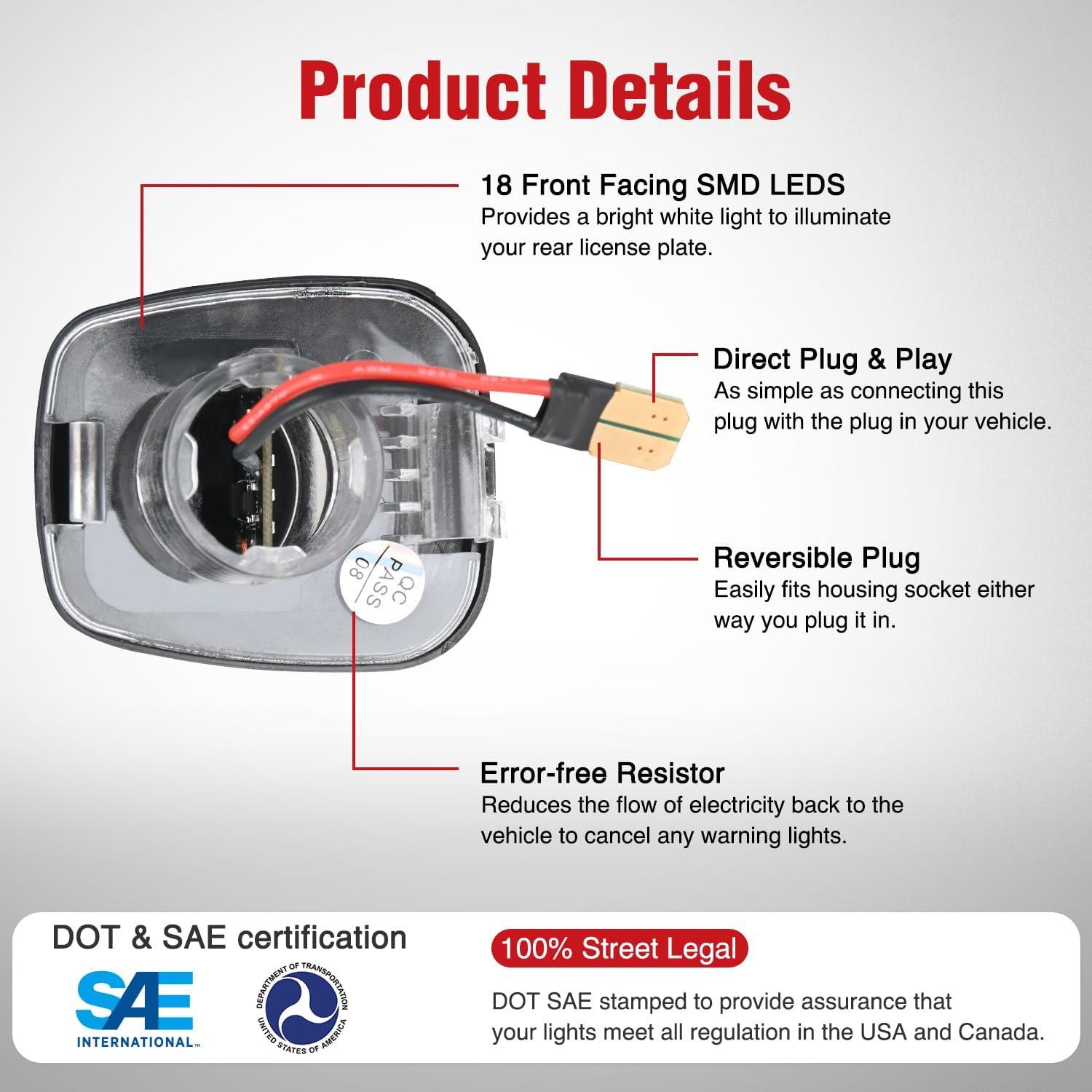 imageNilight License Plate Light Compatible with 1994 1995 1996 1997 1998 1999 2000 2001 Dodge Ram 1500 2500 3500 2002 RAM 2500 3500 6000K White 2PCS PackBlack 20072021 Frontier20072015 TitanXterra