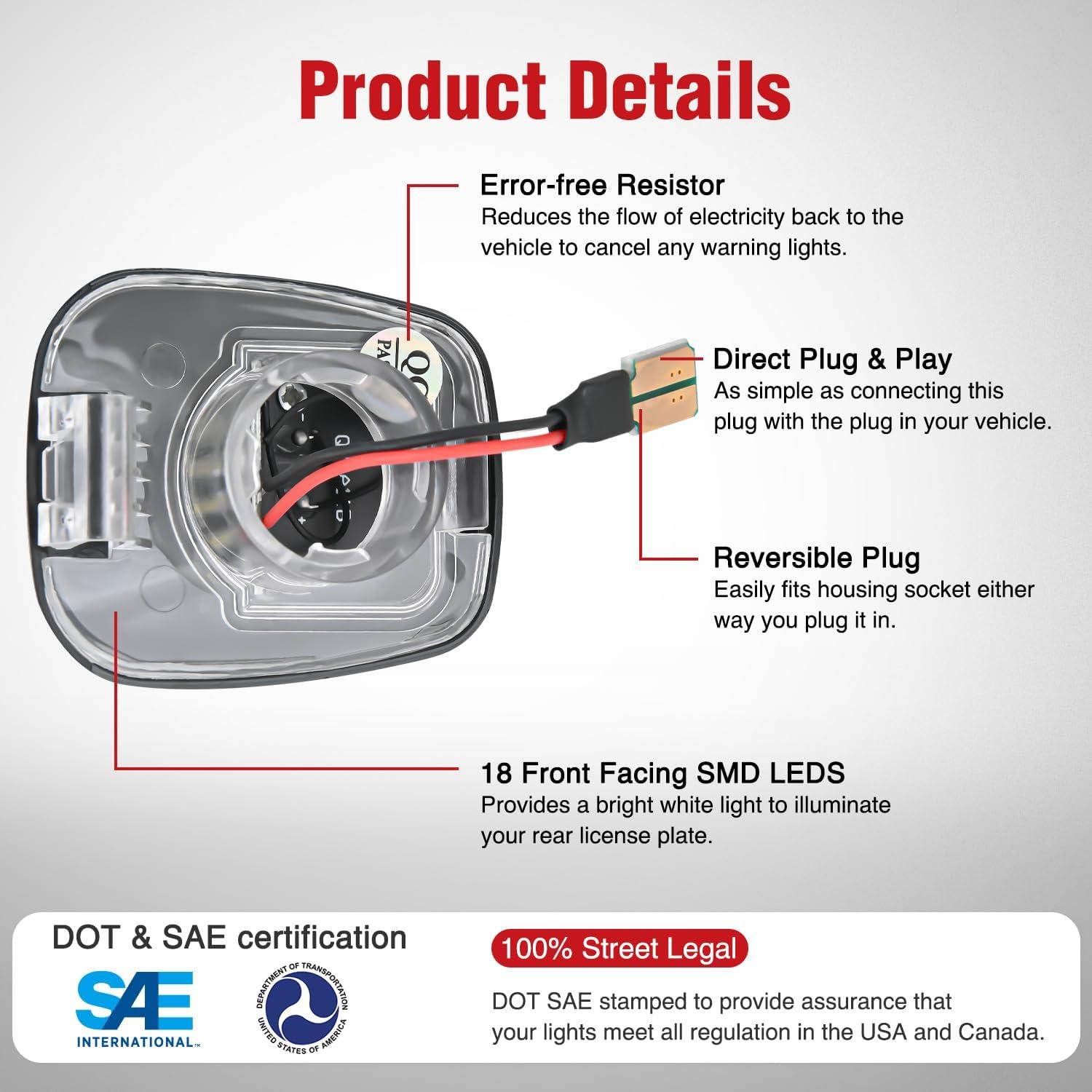 imageNilight License Plate Light Compatible with 1994 1995 1996 1997 1998 1999 2000 2001 Dodge Ram 1500 2500 3500 2002 RAM 2500 3500 6000K White 2PCS PackRed 20072021 Frontier20072015 TitanXterra