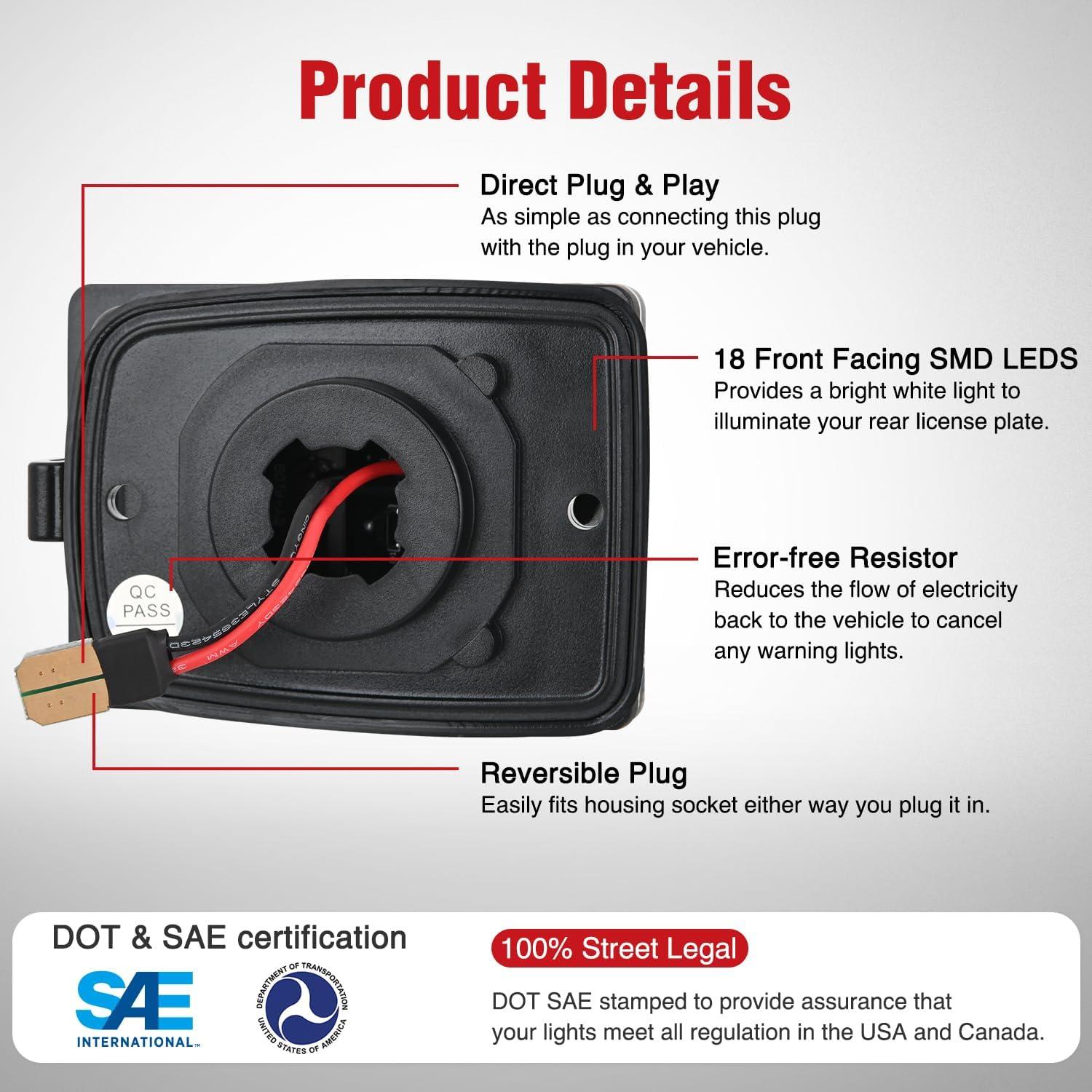 imageNilight License Plate Light Compatible with 1994 1995 1996 1997 1998 1999 2000 2001 Dodge Ram 1500 2500 3500 2002 RAM 2500 3500 6000K White 2PCS PackRed 19952004 Tacoma