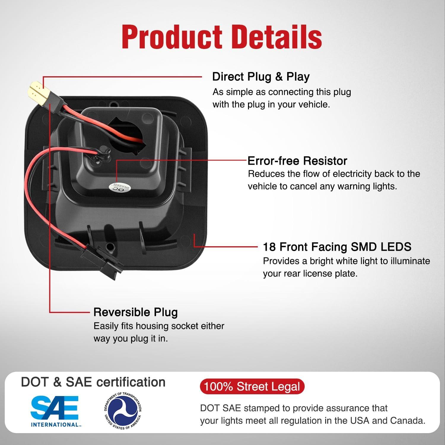 imageNilight License Plate Light Compatible with 1994 1995 1996 1997 1998 1999 2000 2001 Dodge Ram 1500 2500 3500 2002 RAM 2500 3500 6000K White 2PCS PackSmoke 20032018 Dodge Ram