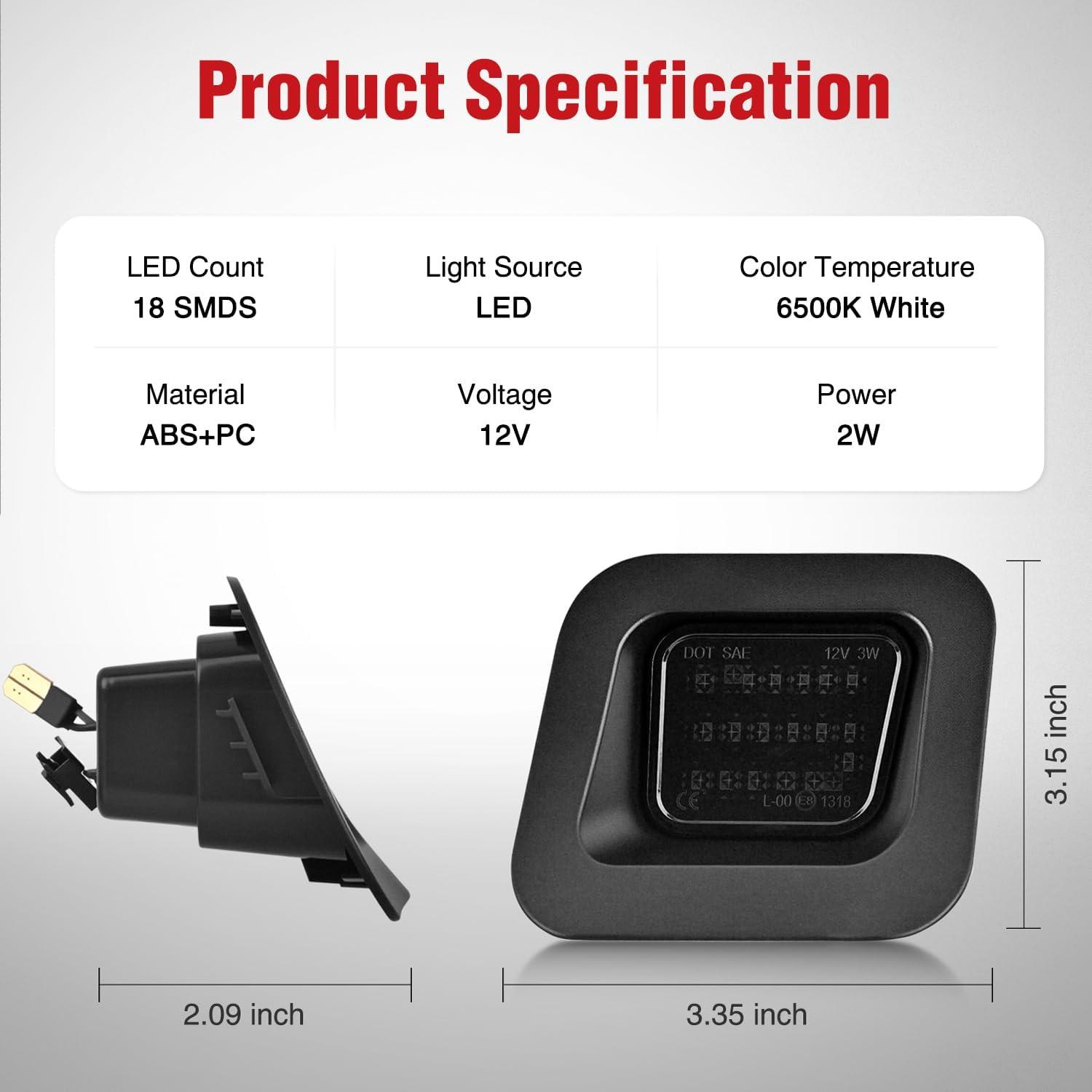imageNilight License Plate Light Compatible with 1994 1995 1996 1997 1998 1999 2000 2001 Dodge Ram 1500 2500 3500 2002 RAM 2500 3500 6000K White 2PCS PackSmoke 20032018 Dodge Ram