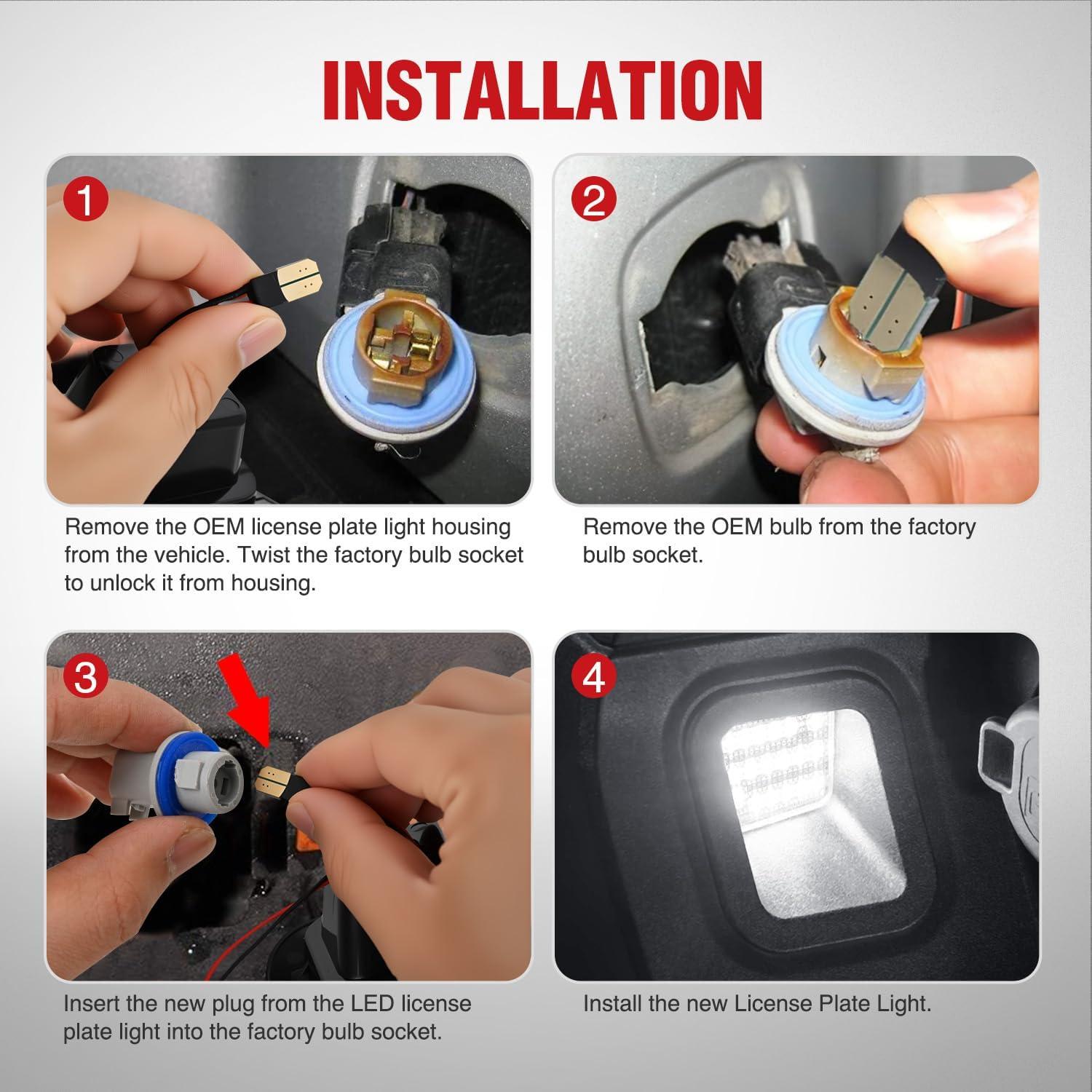 imageNilight License Plate Lights Compatible with 19992001 2002 2003 2004 2005 2006 2007 2008 2009 2010 2011 2012 2013 Chevy Silverado 1500 2500 3500 GMC Sierra Black housing 6000K White 2PCS PackClear 20032018 Dodge Ram