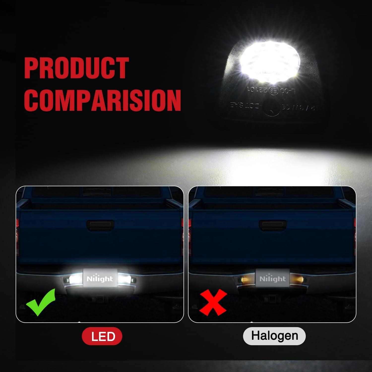 imageNilight License Plate Lights Compatible with 19992001 2002 2003 2004 2005 2006 2007 2008 2009 2010 2011 2012 2013 Chevy Silverado 1500 2500 3500 GMC Sierra Black housing 6000K White 2PCS PackBlack 19952004 Tacoma