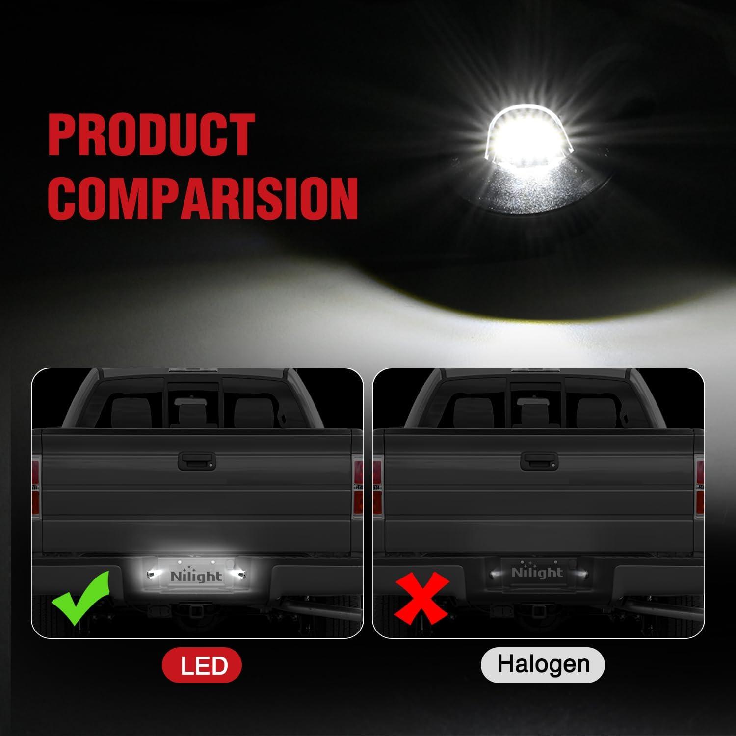 imageNilight License Plate Lights Compatible with 19992001 2002 2003 2004 2005 2006 2007 2008 2009 2010 2011 2012 2013 Chevy Silverado 1500 2500 3500 GMC Sierra Black housing 6000K White 2PCS PackBlack 19902014 Ford F15019832011 Ford Ranger