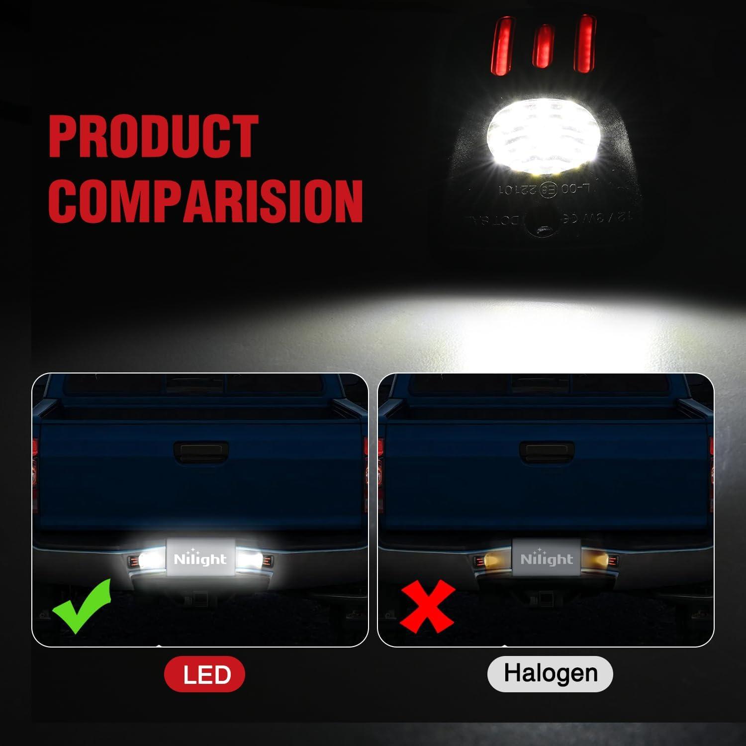 imageNilight License Plate Lights Compatible with 19992001 2002 2003 2004 2005 2006 2007 2008 2009 2010 2011 2012 2013 Chevy Silverado 1500 2500 3500 GMC Sierra Black housing 6000K White 2PCS PackRed 19952004 Tacoma