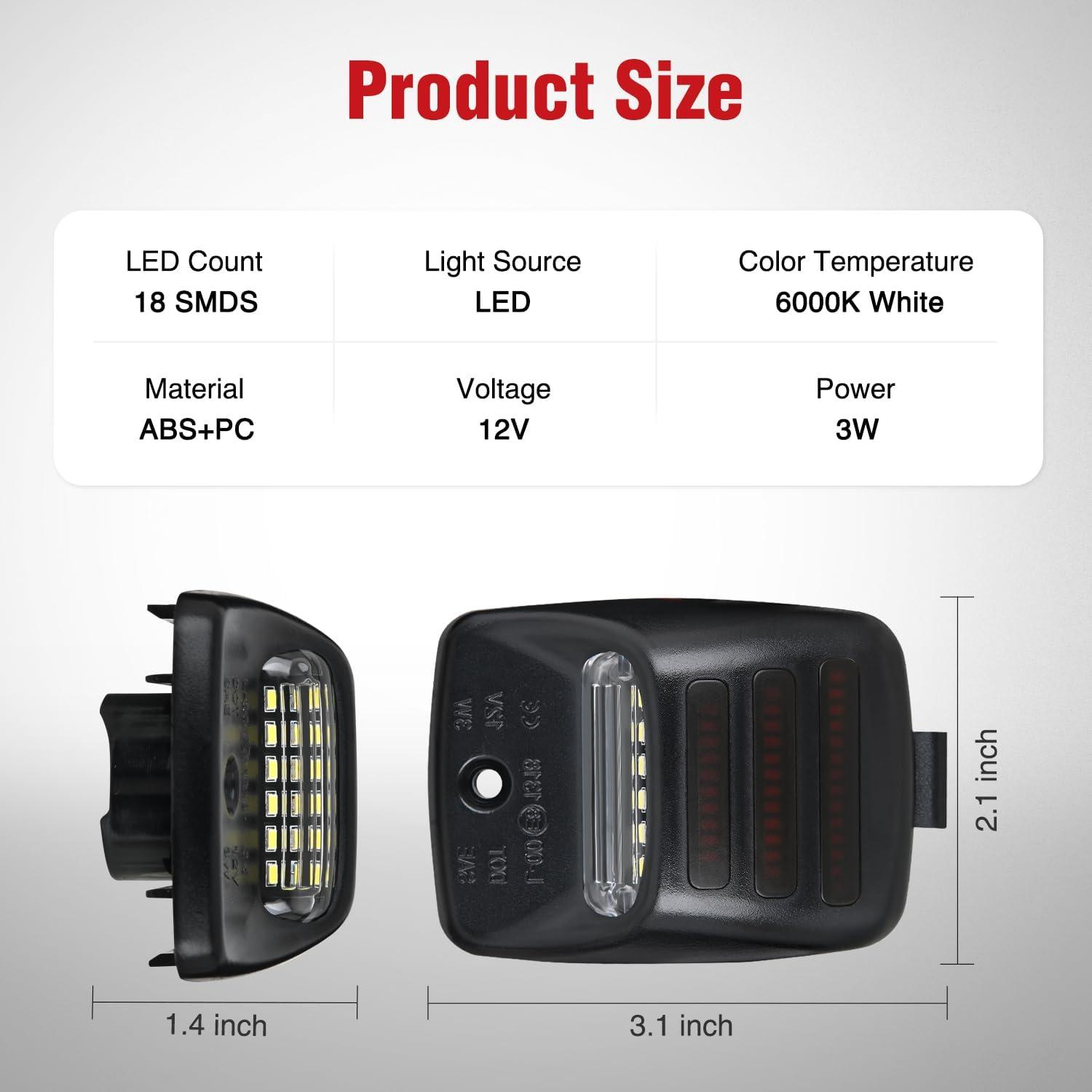 imageNilight License Plate Lights Compatible with 19992001 2002 2003 2004 2005 2006 2007 2008 2009 2010 2011 2012 2013 Chevy Silverado 1500 2500 3500 GMC Sierra Black housing 6000K White 2PCS PackRed 20052015 Tacoma20002013 Tundra