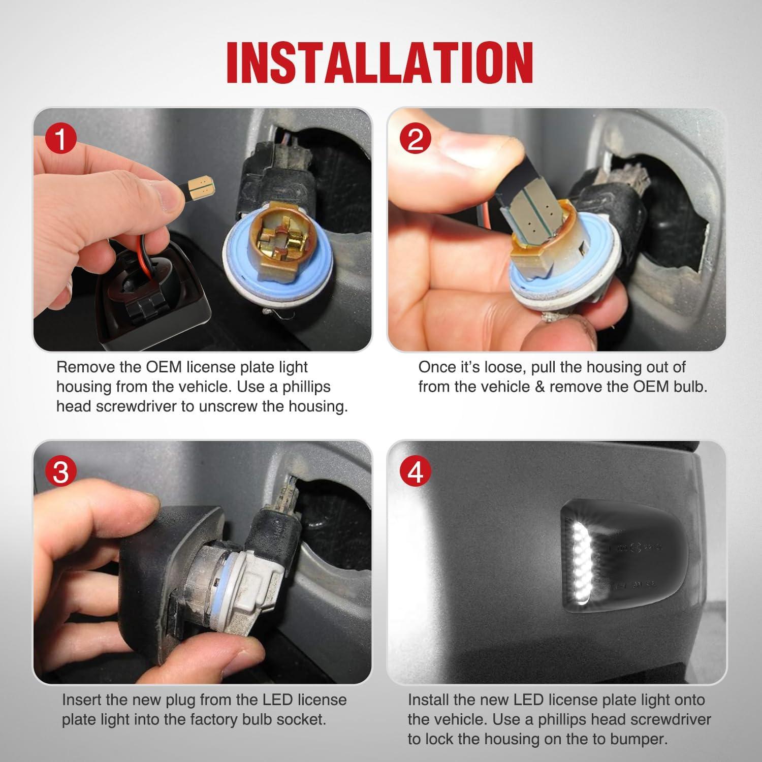 imageNilight License Plate Lights Compatible with 19992001 2002 2003 2004 2005 2006 2007 2008 2009 2010 2011 2012 2013 Chevy Silverado 1500 2500 3500 GMC Sierra Black housing 6000K White 2PCS Pack19992013SilveradoSierra20072013Escalade