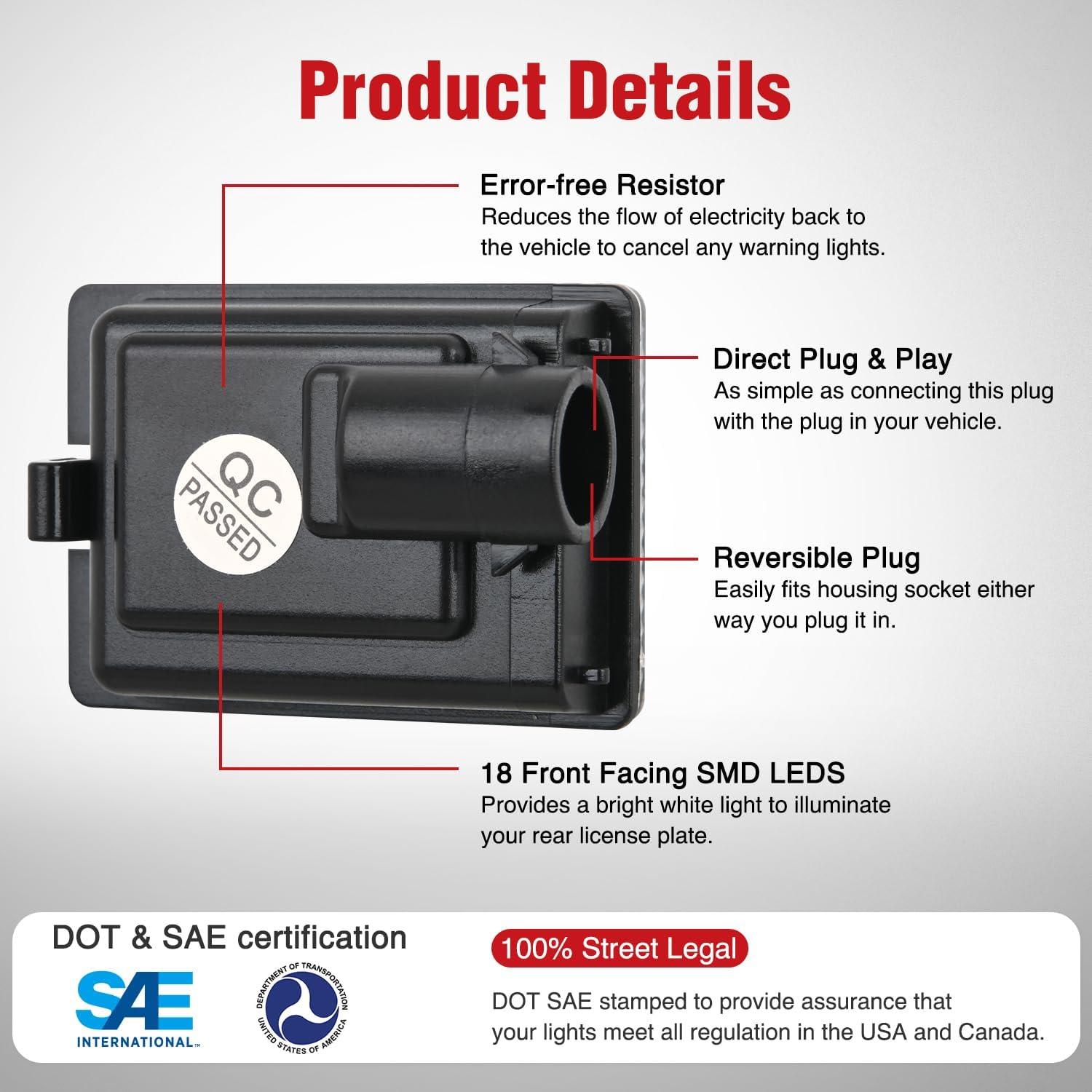 imageNilight License Plate Lights Compatible with 19992001 2002 2003 2004 2005 2006 2007 2008 2009 2010 2011 2012 2013 Chevy Silverado 1500 2500 3500 GMC Sierra Black housing 6000K White 2PCS Pack20142023 Durango