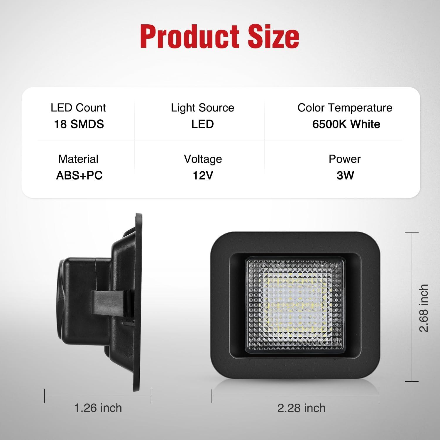 imageNilight License Plate Lights Compatible with 19992001 2002 2003 2004 2005 2006 2007 2008 2009 2010 2011 2012 2013 Chevy Silverado 1500 2500 3500 GMC Sierra Black housing 6000K White 2PCS PackWhite 20152020 F150