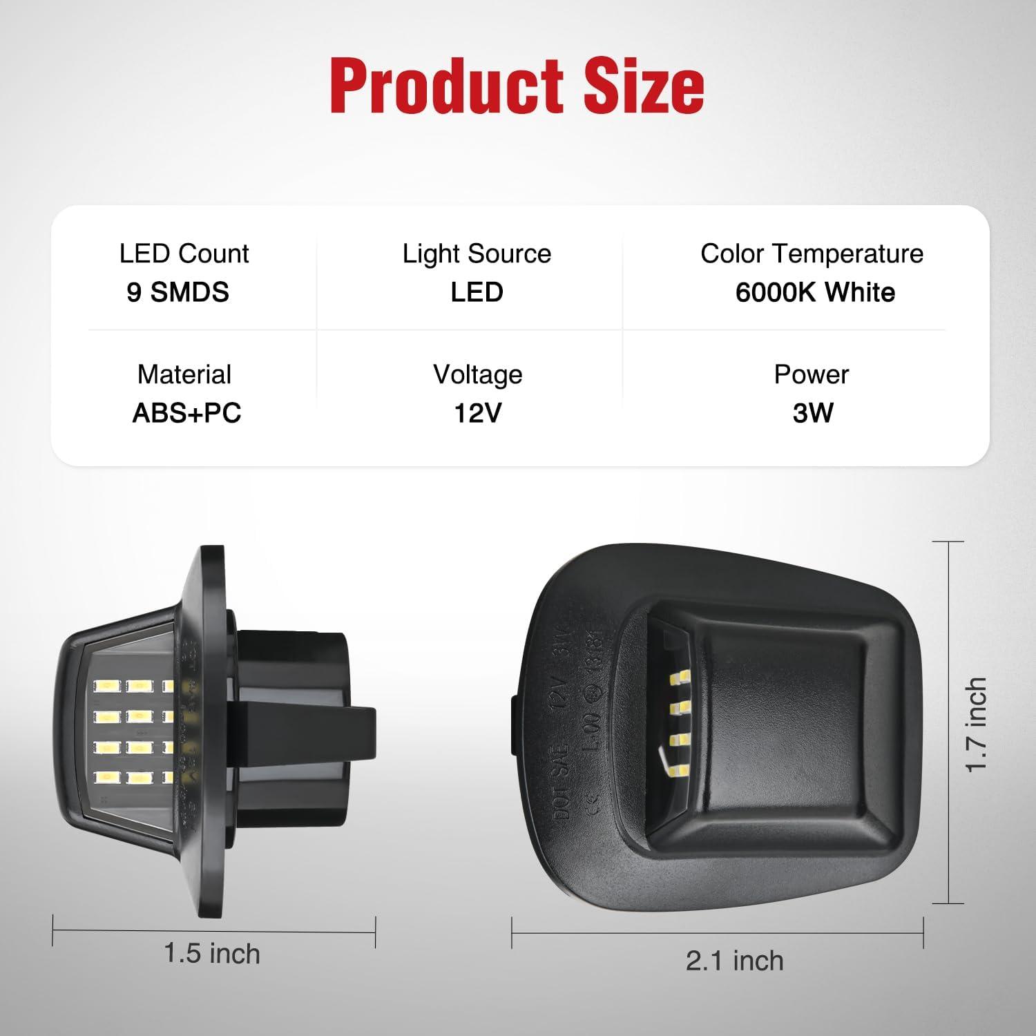 imageNilight License Plate Lights Compatible with 19992001 2002 2003 2004 2005 2006 2007 2008 2009 2010 2011 2012 2013 Chevy Silverado 1500 2500 3500 GMC Sierra Black housing 6000K White 2PCS Pack19972011 Dakota20062009 Raider