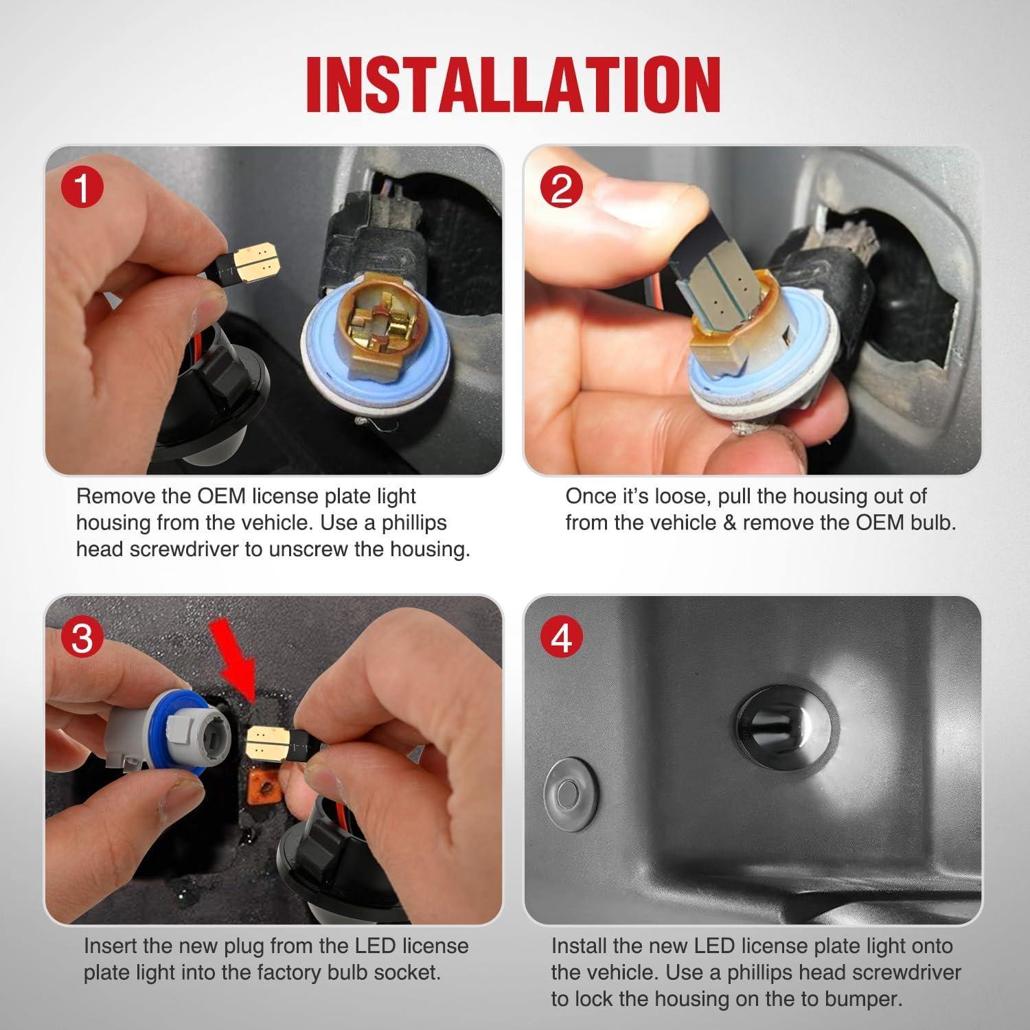 imageNilight License Plate Lights Compatible with 19992001 2002 2003 2004 2005 2006 2007 2008 2009 2010 2011 2012 2013 Chevy Silverado 1500 2500 3500 GMC Sierra Black housing 6000K White 2PCS PackBlack 19902014 Ford F15019832011 Ford Ranger