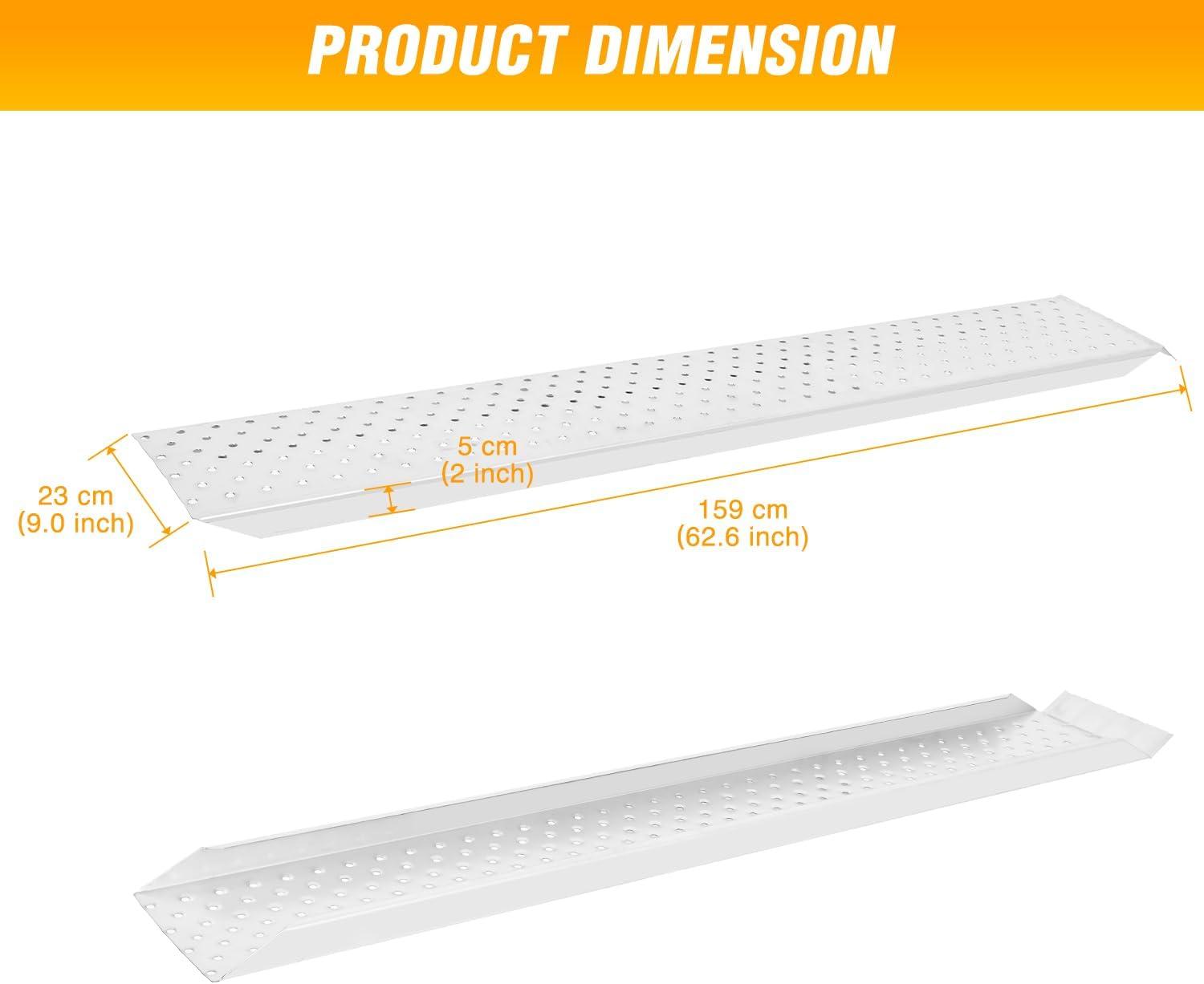 imageNilight Loading Ramps 626quot x 9quot Heavy Duty Steel Trailer Ramp 440lbs Capacity for Bicycle Motorcycle Scooter Moped ampamp More 1 Pack1Piece