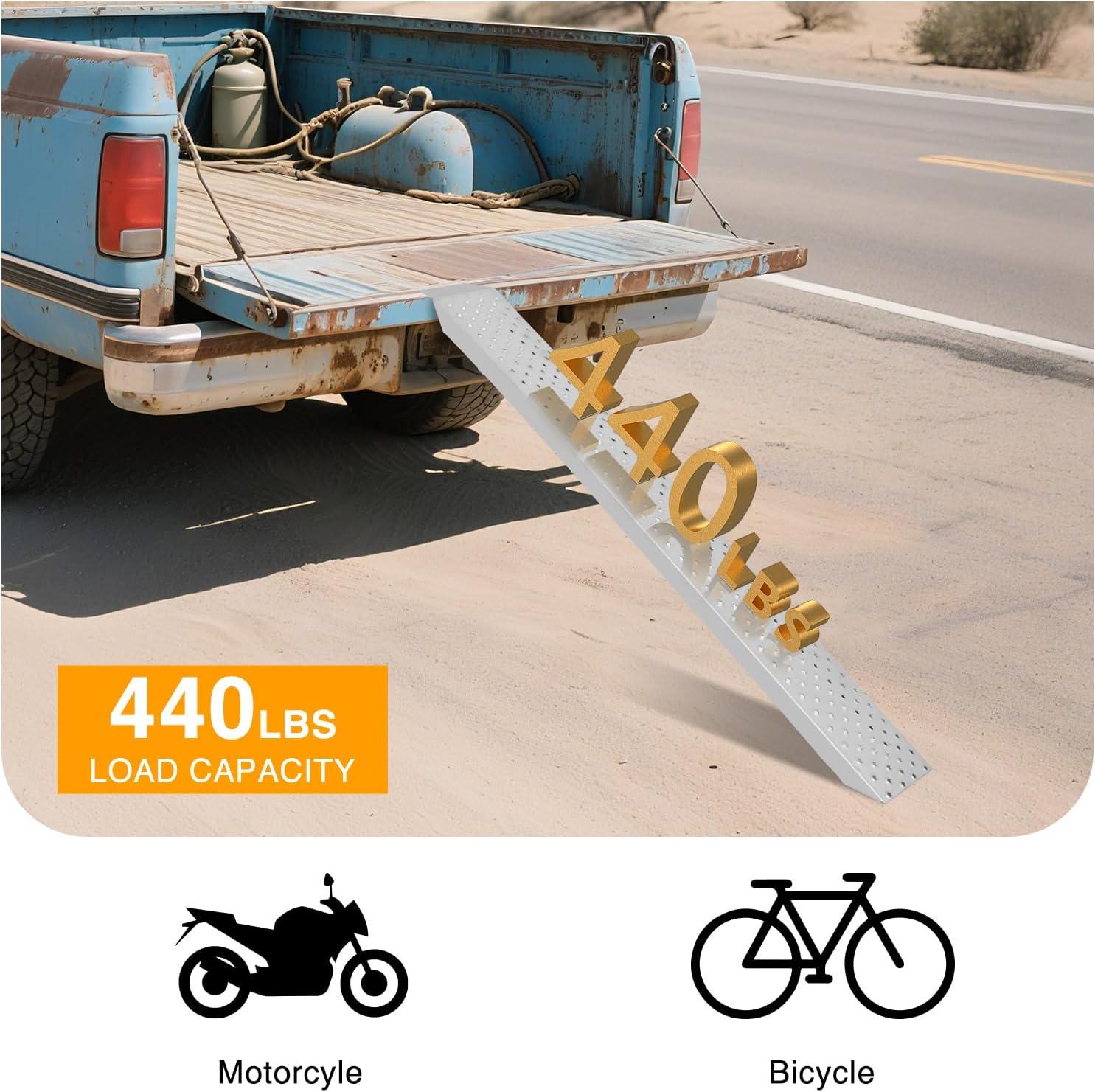 imageNilight Loading Ramps 626quot x 9quot Heavy Duty Steel Trailer Ramp 440lbs Capacity for Bicycle Motorcycle Scooter Moped ampamp More 1 Pack1Piece
