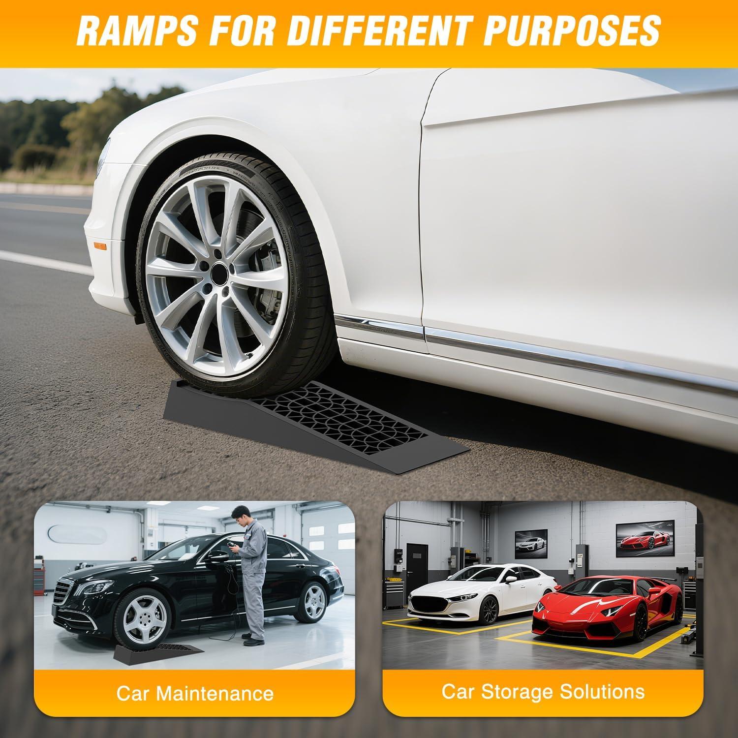 imageNilight Low Profile Car Ramps Portable Drive on Service Ramp for Support Jack Vehicle Maintenance 10000lb GVW Capacity 2 PackSize A