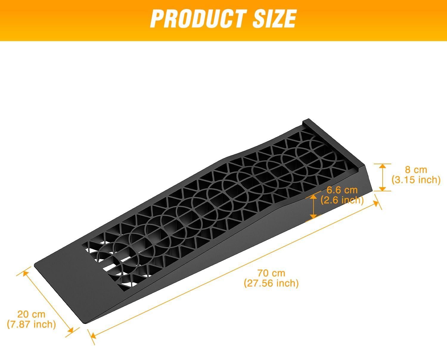 imageNilight Low Profile Car Ramps Portable Drive on Service Ramp for Support Jack Vehicle Maintenance 10000lb GVW Capacity 2 PackSize A