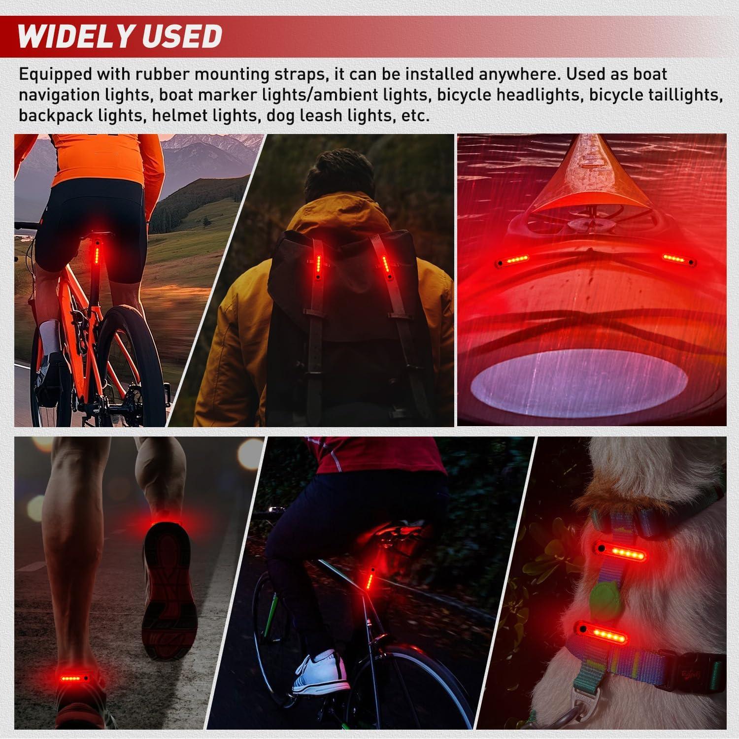 imageNilight Marine Boat Navigation Light 2PCS Red Port Bow Lights Four Modes Waterproof Rechargeable Warning Safety Clearance Lamp for Skeeter Yacht Pontoon Trailer Truck Bike Backpack Helmet