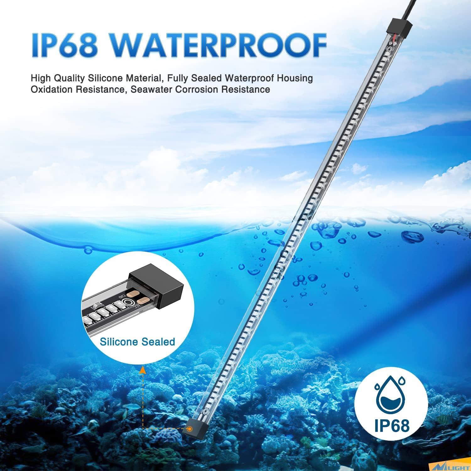 imageNilight Marine Boat Navigation Light 4PCS Red Green Port Starboard White Stern Lights Four Mode Waterproof Rechargeable Warning Safety Lamp for Skeeter Yacht Pontoon Trailer Truck Bike Backpack Helmet66LED Light Strip2Pcs