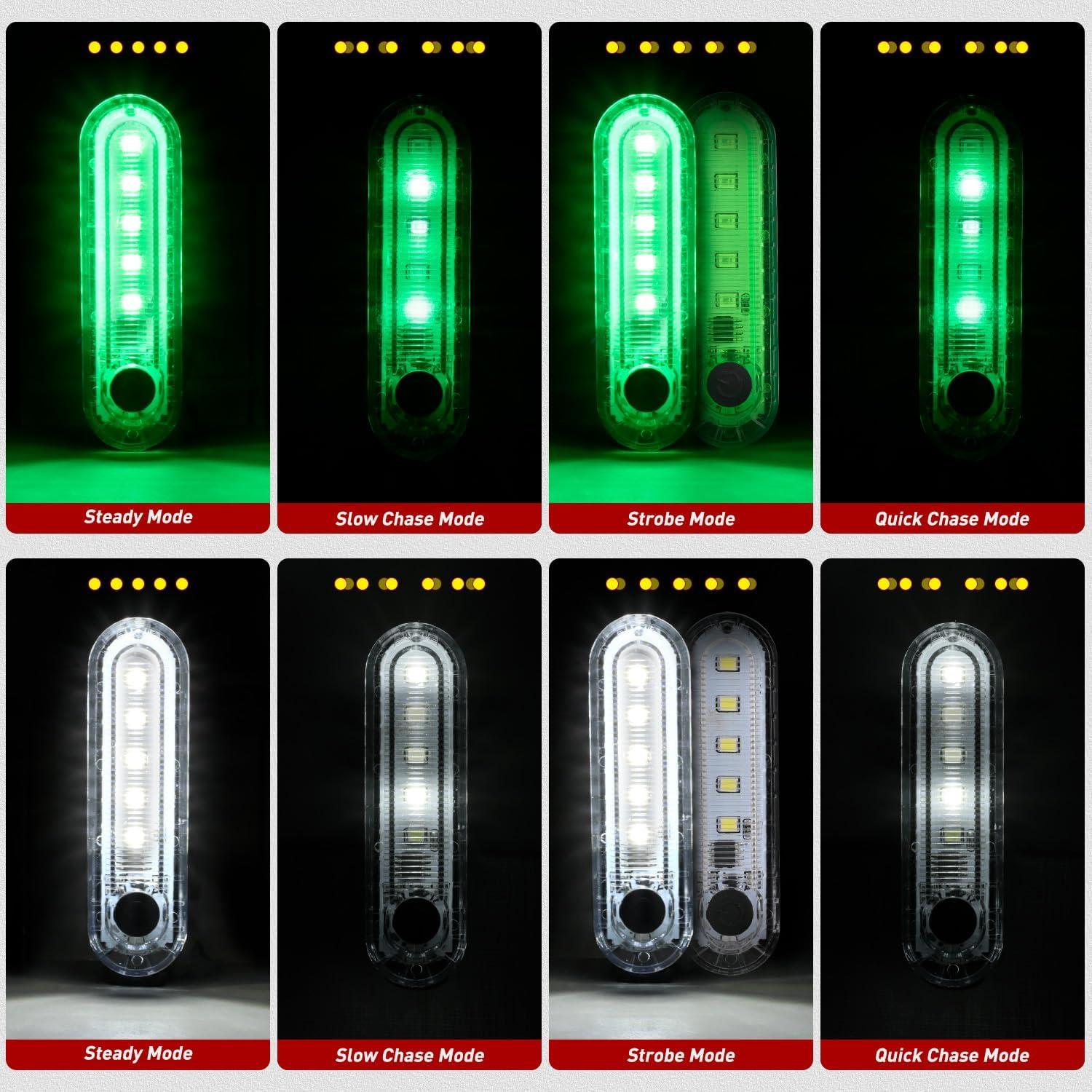 imageNilight Marine Boat Navigation Light 4PCS Red Green Port Starboard White Stern Lights Four Mode Waterproof Rechargeable Warning Safety Lamp for Skeeter Yacht Pontoon Trailer Truck Bike Backpack Helmet5LED Navigation Light4Pcs