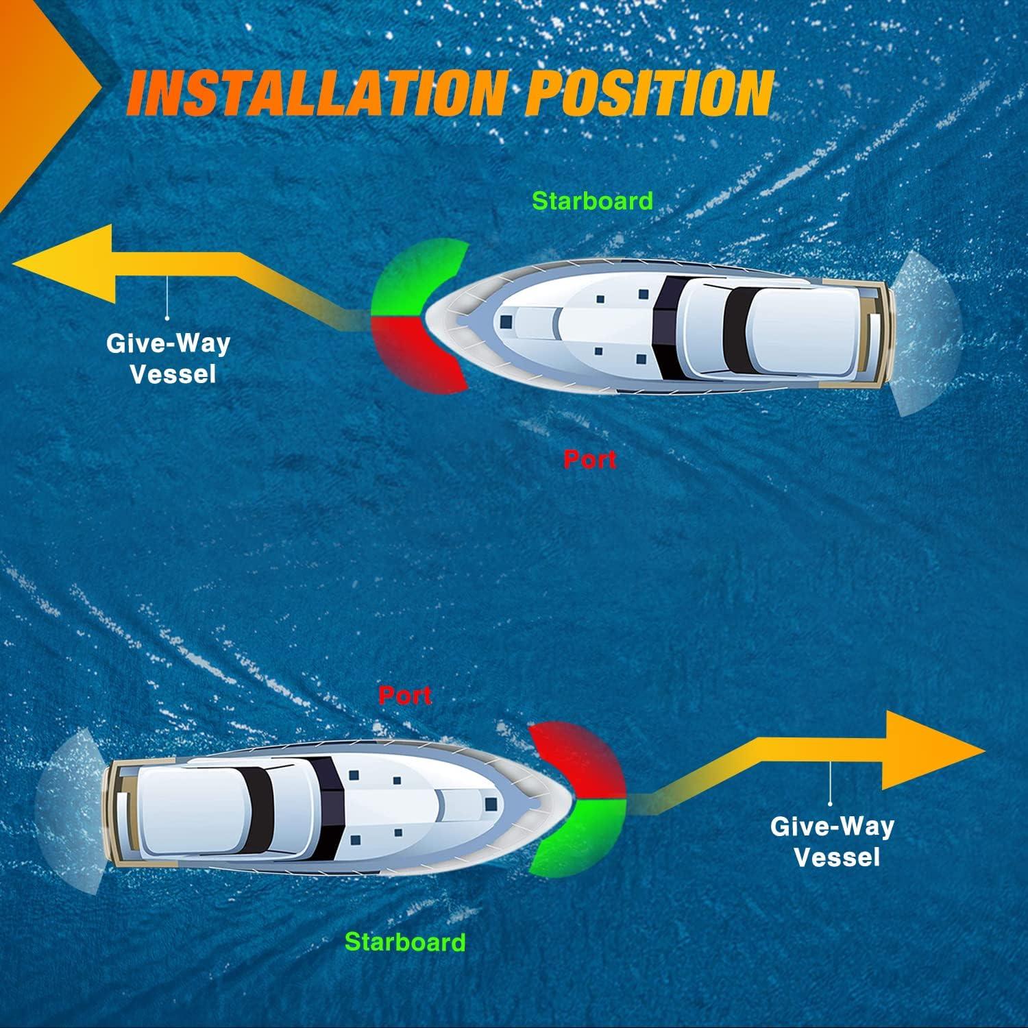 imageNilight Marine Boat Navigation Light 4PCS Red Green Port Starboard White Stern Lights Four Mode Waterproof Rechargeable Warning Safety Lamp for Skeeter Yacht Pontoon Trailer Truck Bike Backpack Helmet24LED Navigation Light1Pc