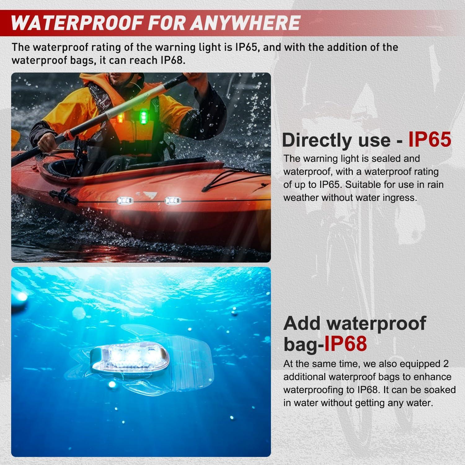 imageNilight Marine Boat Navigation Light 4PCS Red Green Port Starboard White Stern Lights Four Mode Waterproof Rechargeable Warning Safety Lamp for Skeeter Yacht Pontoon Trailer Truck Bike Backpack Helmet3LED Navigation Light4Pcs