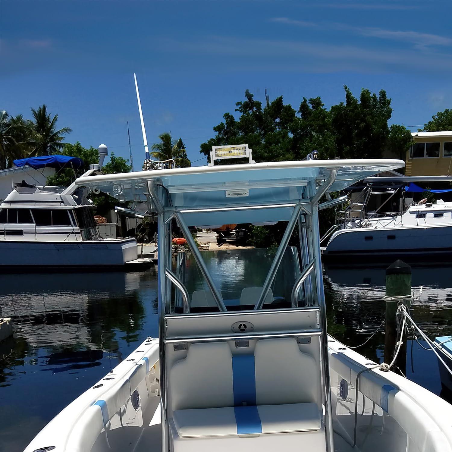 imageNilight Marine LED Light Bar Navigation Lights 135 Inch White Spot Flood Combo Ponton Boat Deck Dock Lighting for Night Fishing Ttop Stern Yacht Port Sailboat Trucks Tractors9Inch 84 Leds White Shell