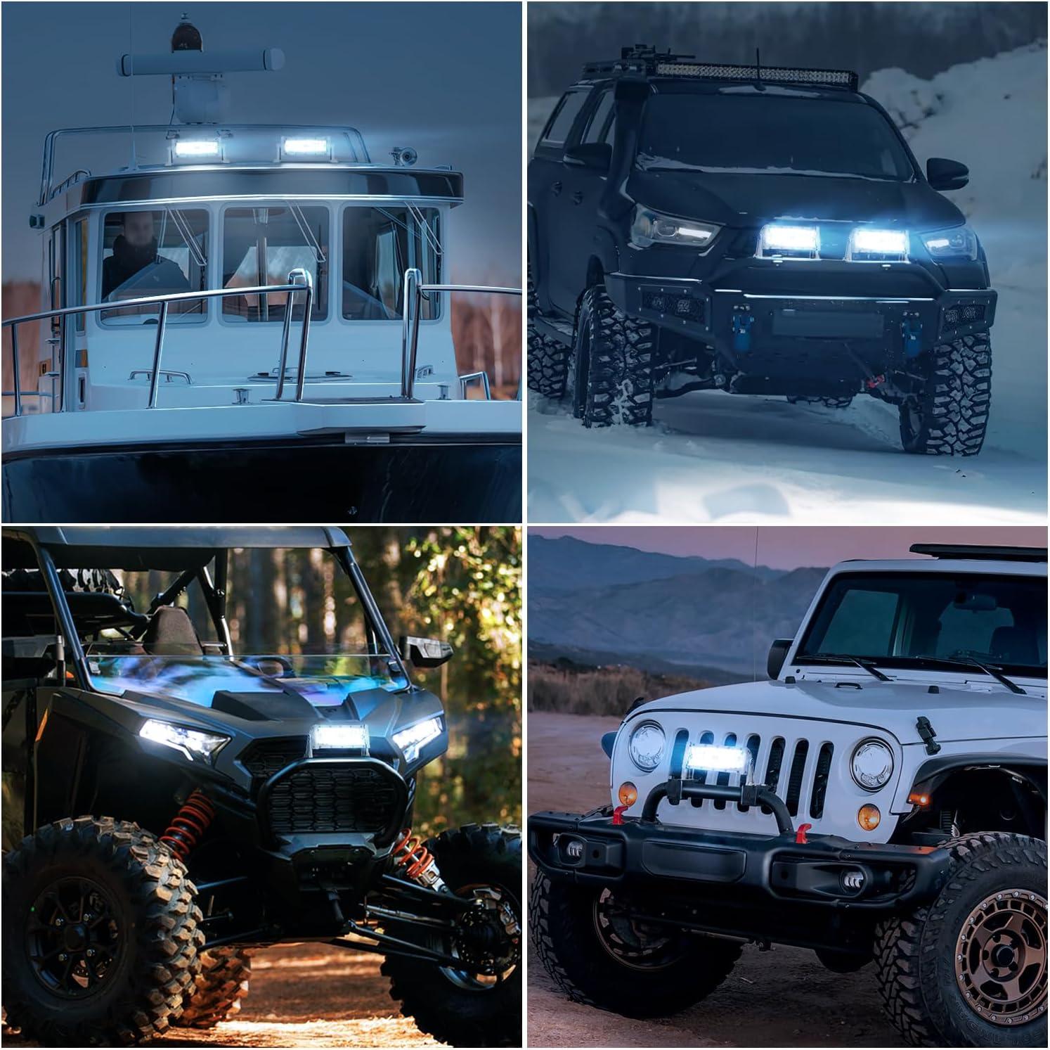imageNilight Marine LED Light Bar Navigation Lights 135 Inch White Spot Flood Combo Ponton Boat Deck Dock Lighting for Night Fishing Ttop Stern Yacht Port Sailboat Trucks Tractors9Inch 84 Leds White Shell