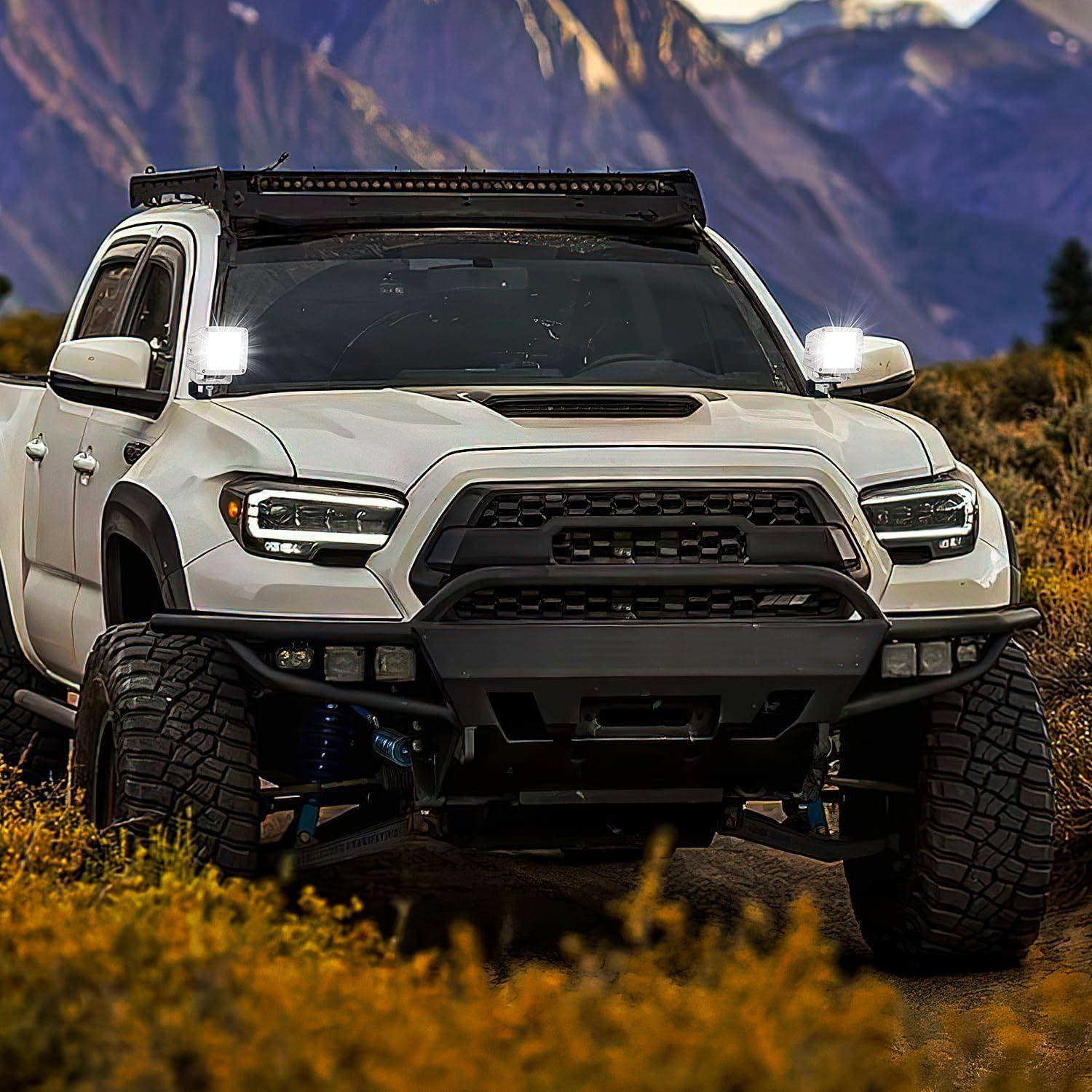 imageNilight Marine LED Light Pods Navigation Lights 2PCS 3 Inch White Spot Flood Combo Ponton Boat Deck Dock Lighting for Night Fishing Ttop Stern Yacht Port Sailboat Trucks TractorsWhite Shell White Light