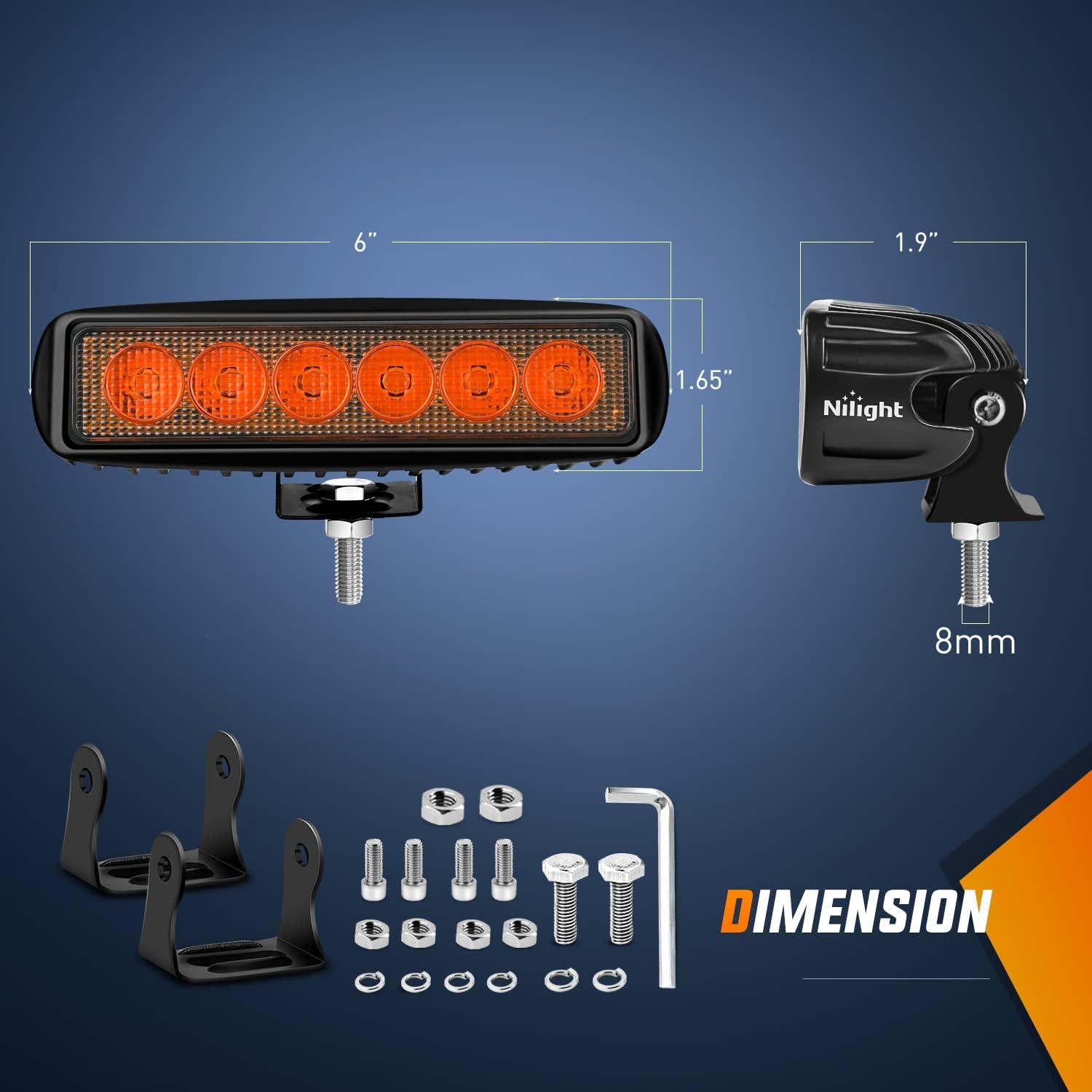 imageNilight Marine LED Pods Navigation Lights 2PCS 72W Blue Beam Flood Beam Ponton Boat Deck Dock Lighting for Night Fishing Ttop Stern Yacht Kayak Port Sailboat Trucks TractorsAmber Light Black House