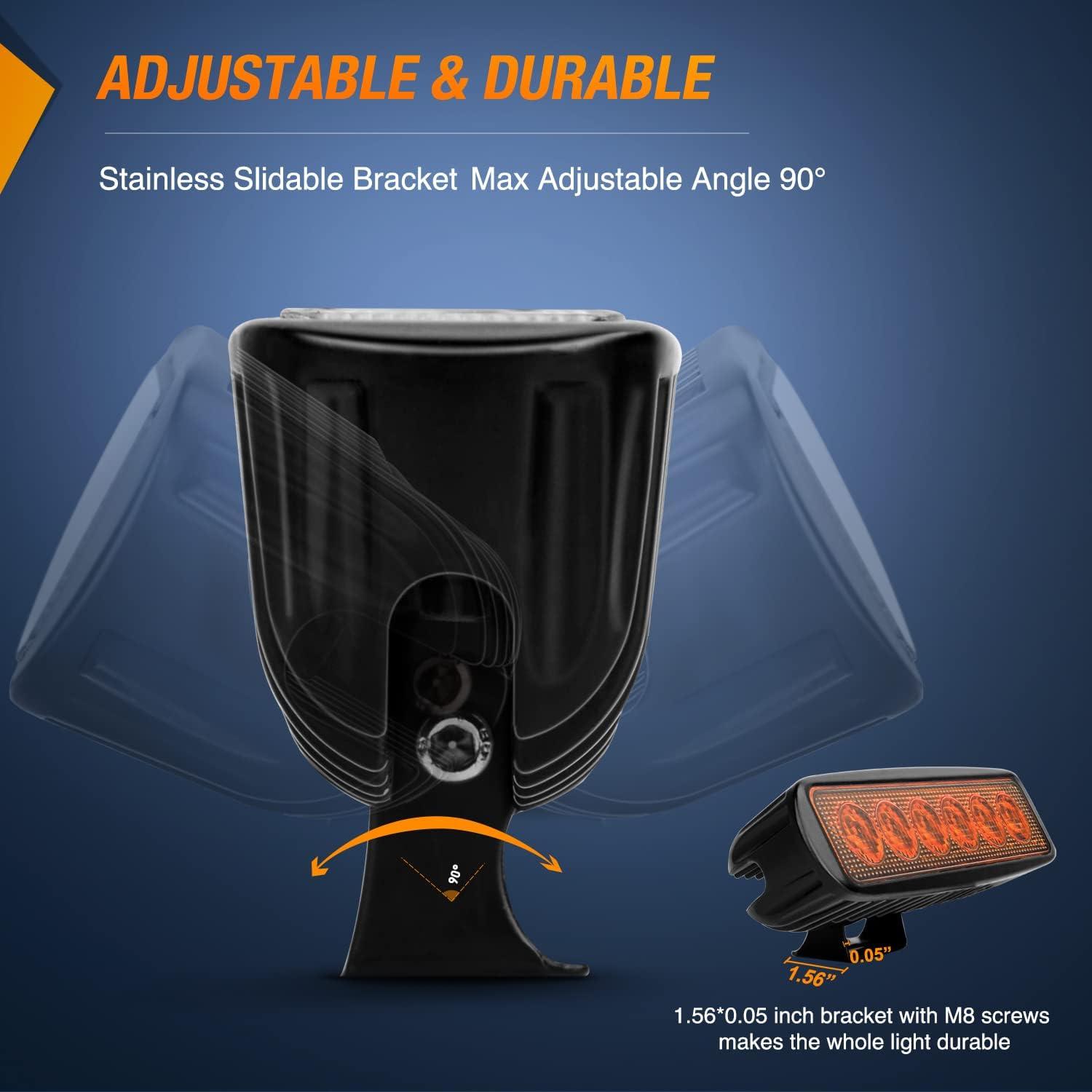 imageNilight Marine LED Pods Navigation Lights 2PCS 72W Blue Beam Flood Beam Ponton Boat Deck Dock Lighting for Night Fishing Ttop Stern Yacht Kayak Port Sailboat Trucks TractorsAmber Light Black House