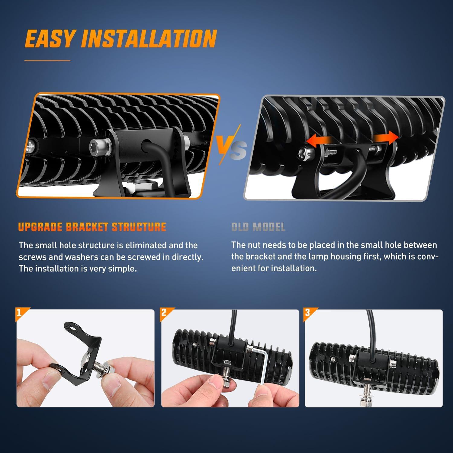 imageNilight Marine LED Pods Navigation Lights 2PCS 72W Blue Beam Flood Beam Ponton Boat Deck Dock Lighting for Night Fishing Ttop Stern Yacht Kayak Port Sailboat Trucks Tractors60W Led Pods 2Pcs White