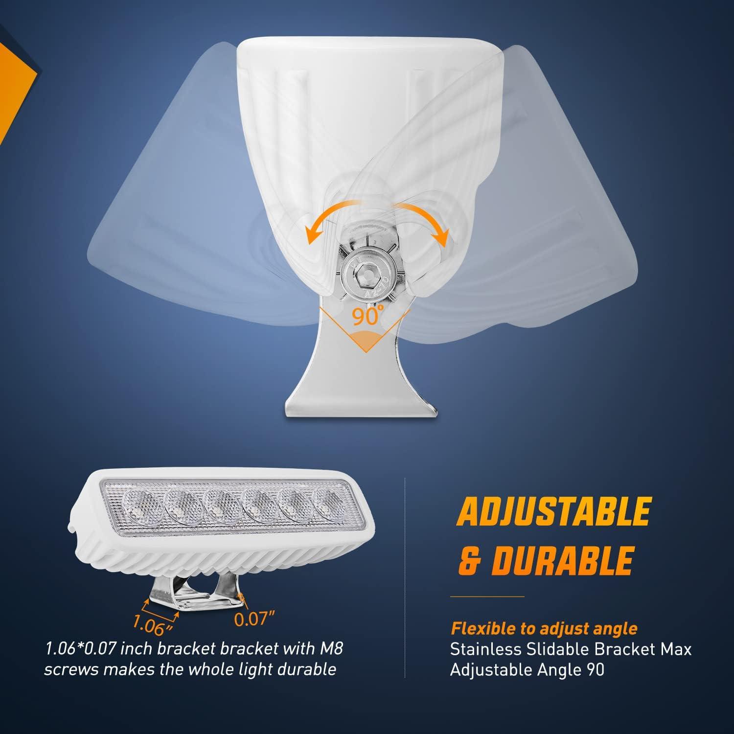 imageNilight Marine LED Pods Navigation Lights 2PCS 72W Blue Beam Flood Beam Ponton Boat Deck Dock Lighting for Night Fishing Ttop Stern Yacht Kayak Port Sailboat Trucks TractorsWhite Lights White House