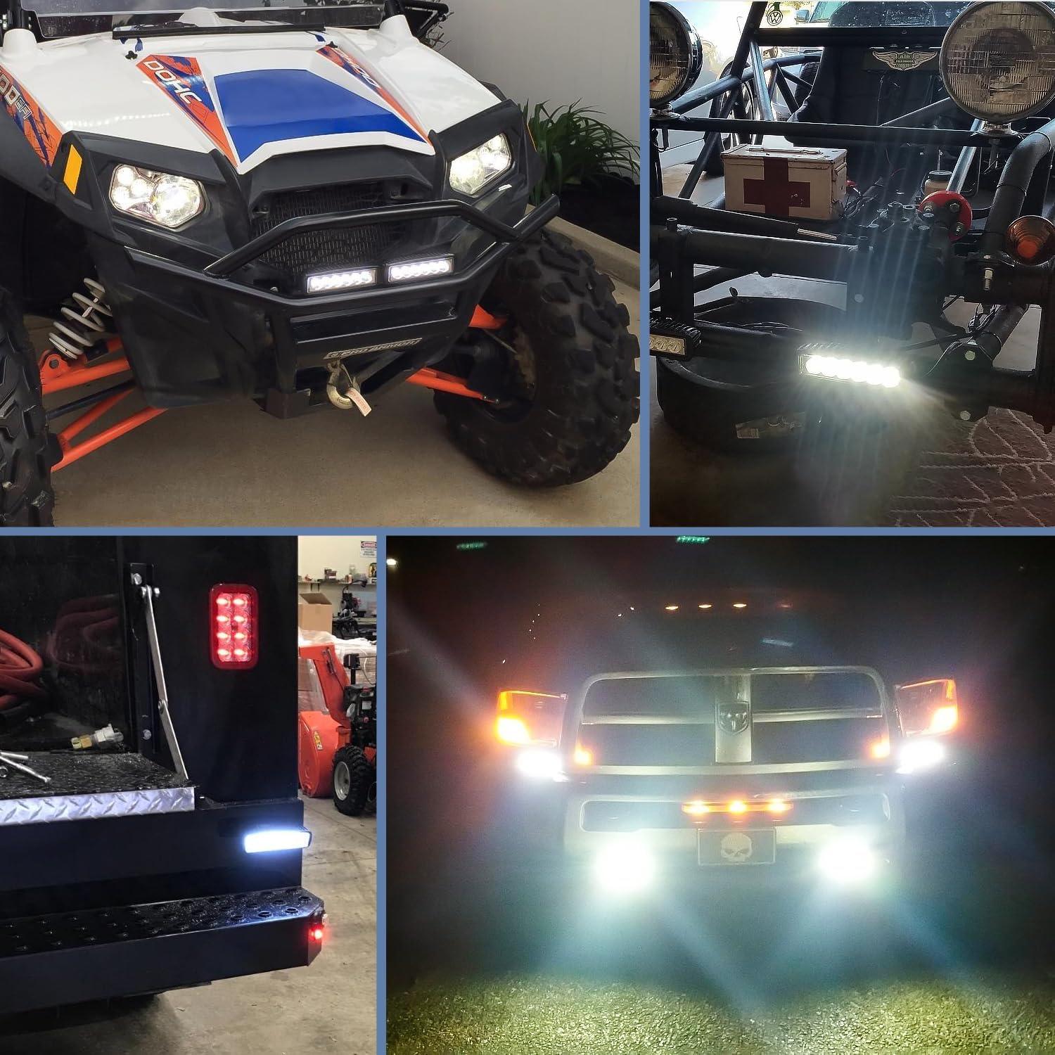 imageNilight Marine LED Pods Navigation Lights 2PCS 72W Blue Beam Flood Beam Ponton Boat Deck Dock Lighting for Night Fishing Ttop Stern Yacht Kayak Port Sailboat Trucks TractorsWhite Lights Black House