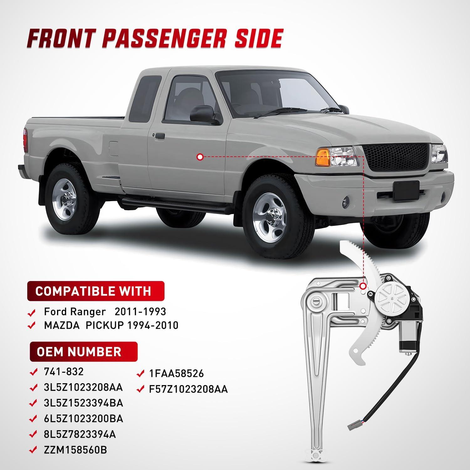 imageNilight Power Window Regulator with Motor Assembly Replacement for Ford Ranger 20111993 Front Passenger Side 741832