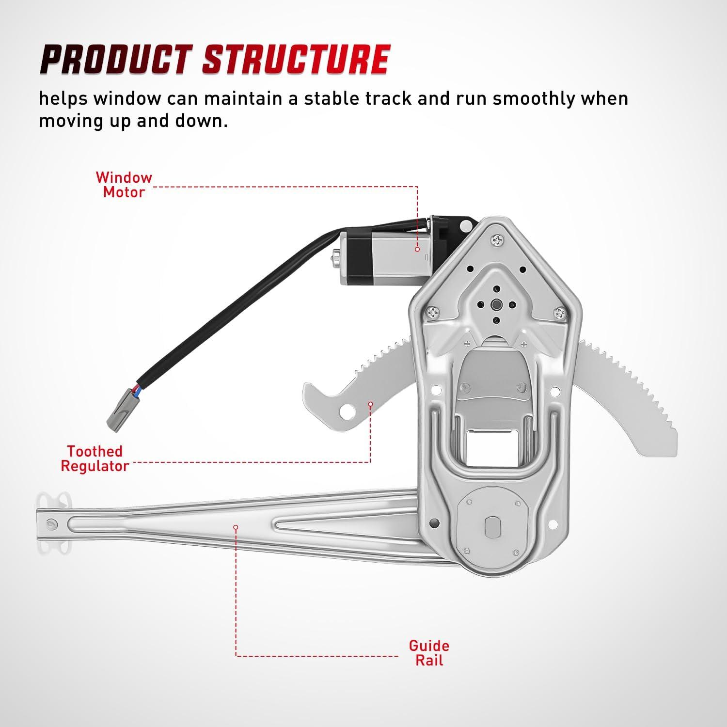 imageNilight Power Window Regulator with Motor Assembly Replacement for Ford Ranger 20111993 Front Passenger Side 741832