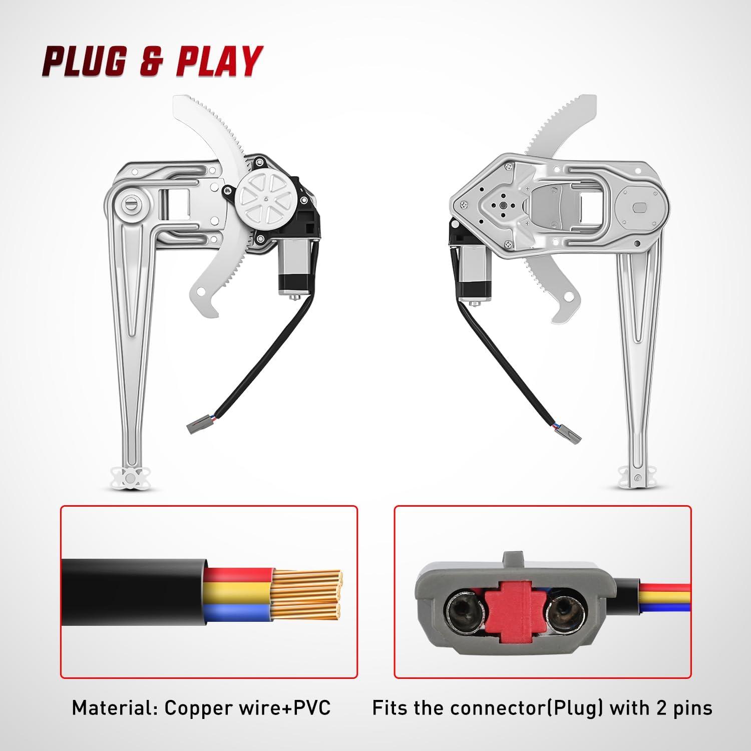 imageNilight Power Window Regulator with Motor Assembly Replacement for Ford Ranger 20111993 Front Passenger Side 741832