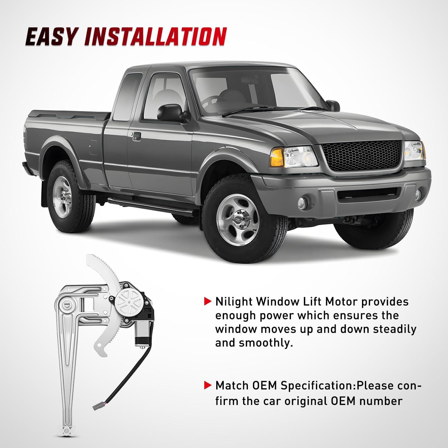 imageNilight Power Window Regulator with Motor Assembly Replacement for Ford Ranger 20111993 Front Passenger Side 741832