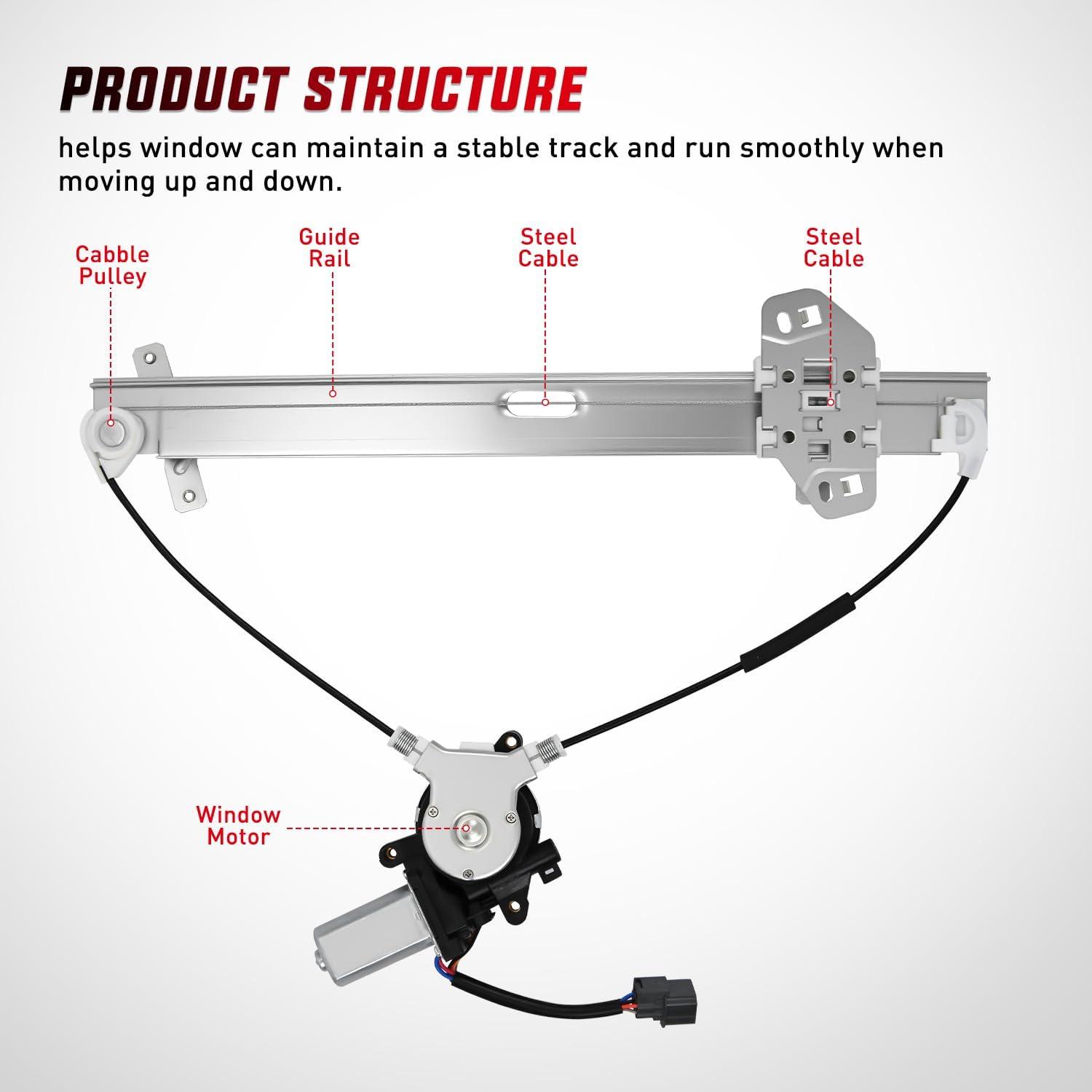 imageNilight Power Window Regulator with Motor Assembly Replacement for Honda Accord 2003 2004 2005 2006 2007 Front Driver Side 741306