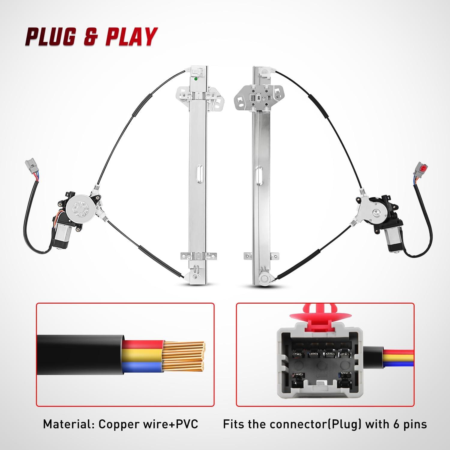 imageNilight Power Window Regulator with Motor Assembly Replacement for Honda CRV 2002 2003 2004 2005 2006 Front Driver Side 741302