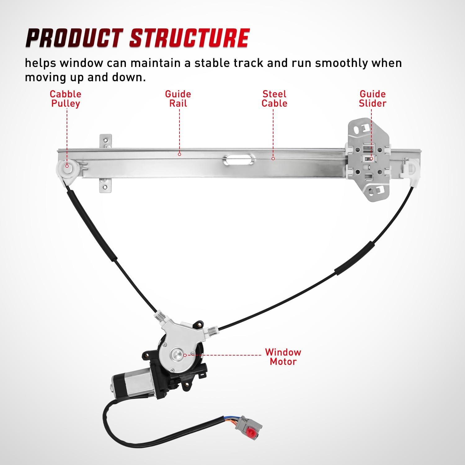 imageNilight Power Window Regulator with Motor Assembly Replacement for Honda CRV 2002 2003 2004 2005 2006 Front Driver Side 741302