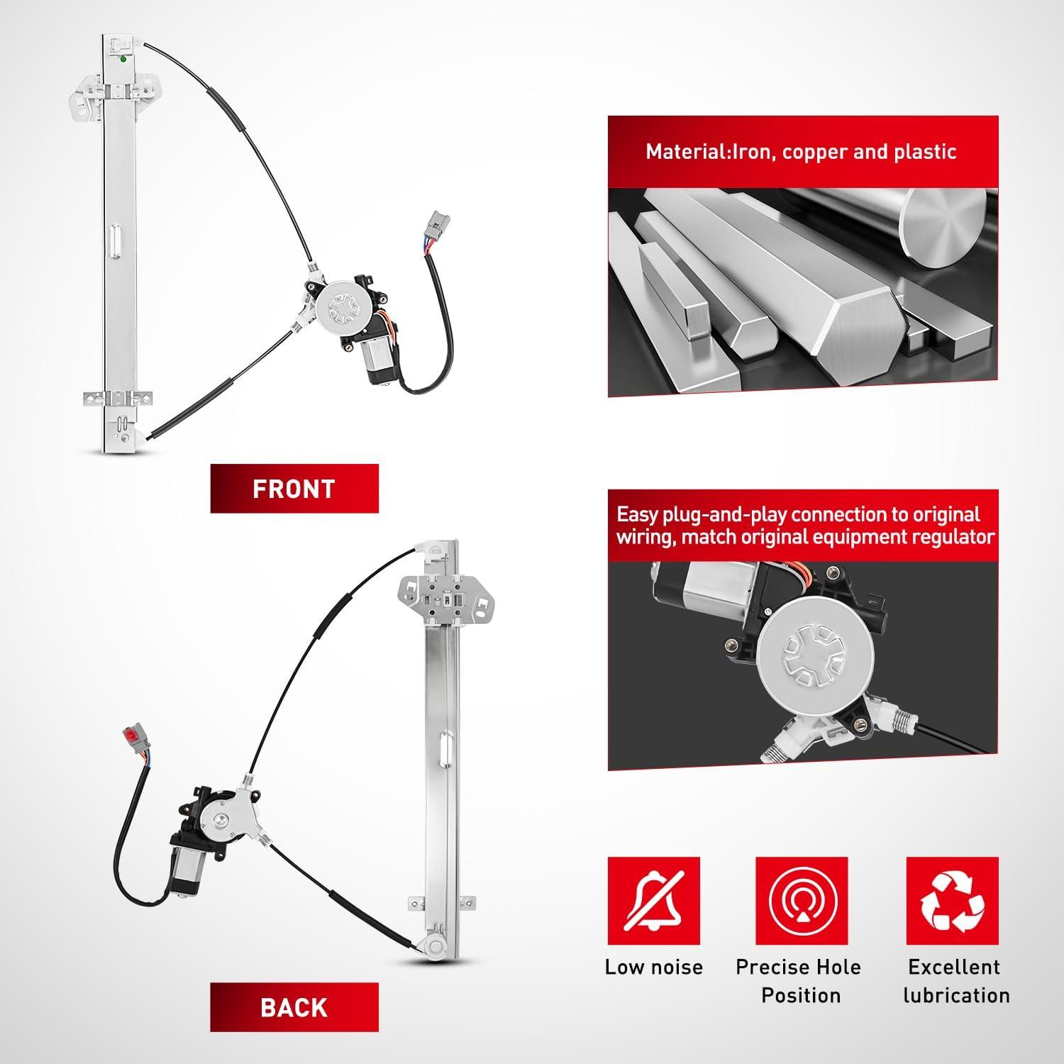 imageNilight Power Window Regulator with Motor Assembly Replacement for Honda CRV 2002 2003 2004 2005 2006 Front Passenger Side 741303