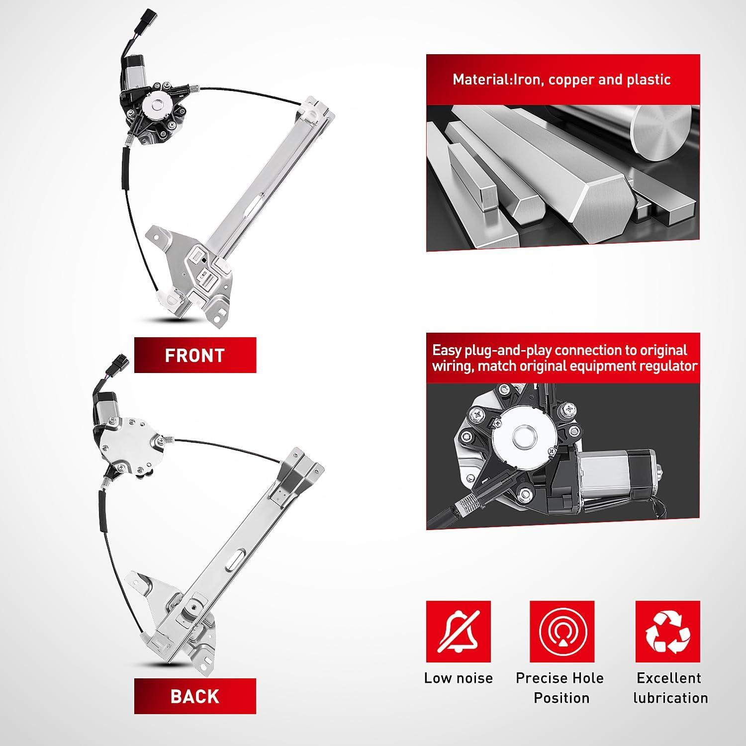 imageNilight Power Window RegulatorMotor Compatible with 2006 2007 2008 2009 2010 2011 2012 2013 Chevrolet ImpalaImpala Limited 2014 2015 2016 Rear Passenger Side 748511Rear Driver