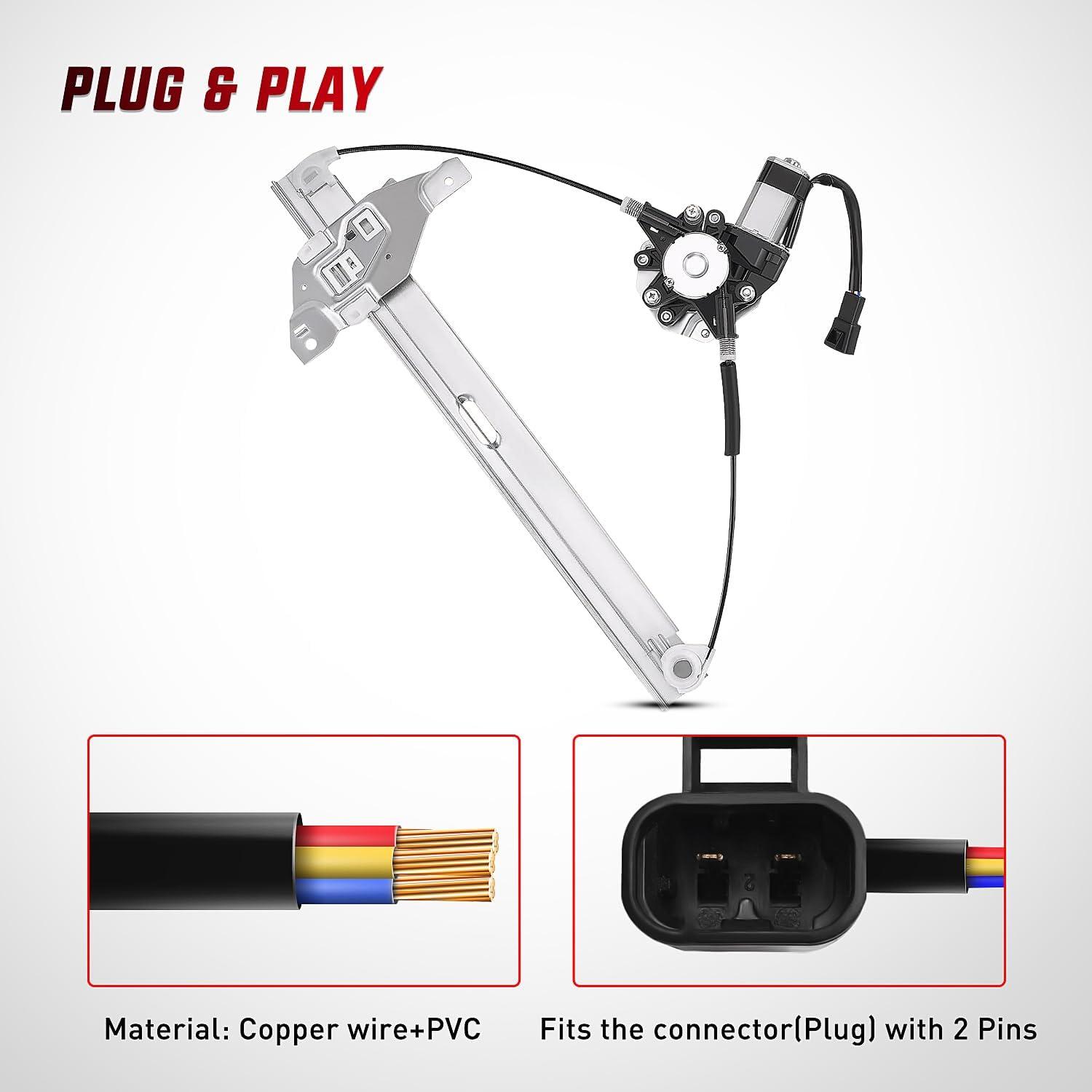 imageNilight Power Window RegulatorMotor Compatible with 2006 2007 2008 2009 2010 2011 2012 2013 Chevrolet ImpalaImpala Limited 2014 2015 2016 Rear Passenger Side 748511Front Passenger