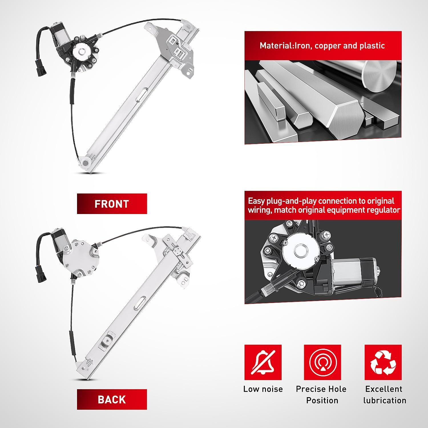 imageNilight Power Window RegulatorMotor Compatible with 2006 2007 2008 2009 2010 2011 2012 2013 Chevrolet ImpalaImpala Limited 2014 2015 2016 Rear Passenger Side 748511Front Driver