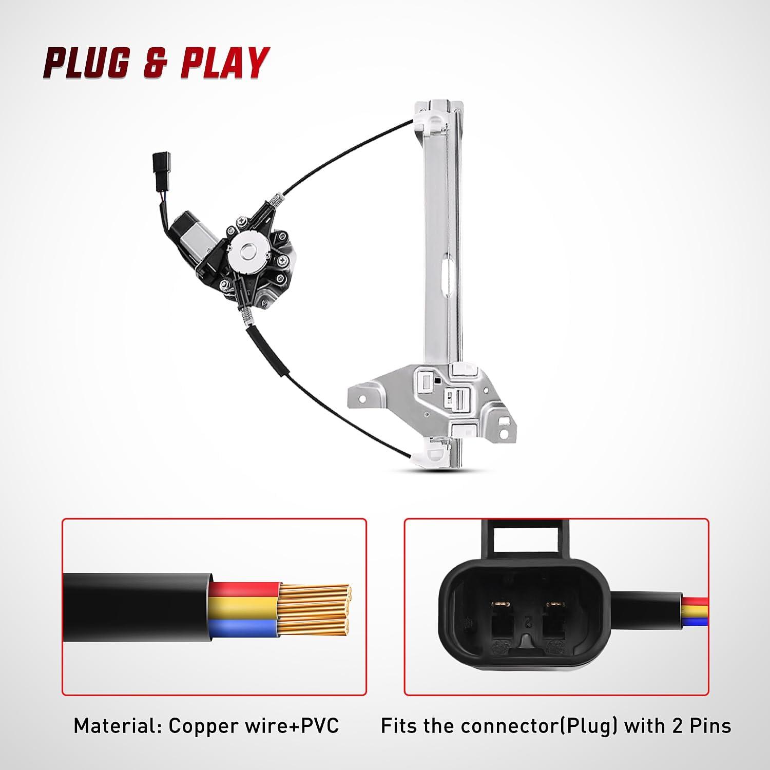imageNilight Power Window RegulatorMotor Compatible with 2006 2007 2008 2009 2010 2011 2012 2013 Chevrolet ImpalaImpala Limited 2014 2015 2016 Rear Passenger Side 748511Rear Driver