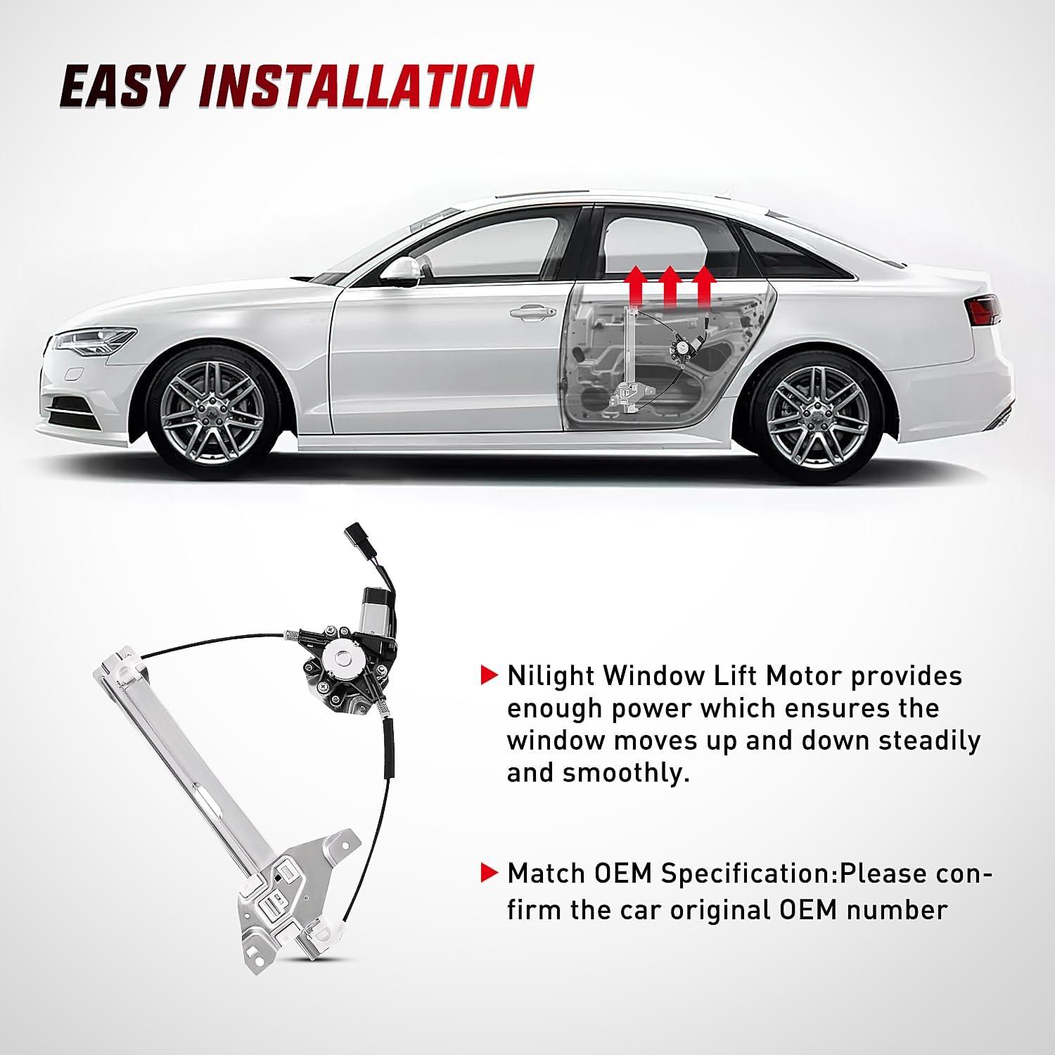 imageNilight Power Window RegulatorMotor Compatible with 2006 2007 2008 2009 2010 2011 2012 2013 Chevrolet ImpalaImpala Limited 2014 2015 2016 Rear Passenger Side 748511Rear Passenger