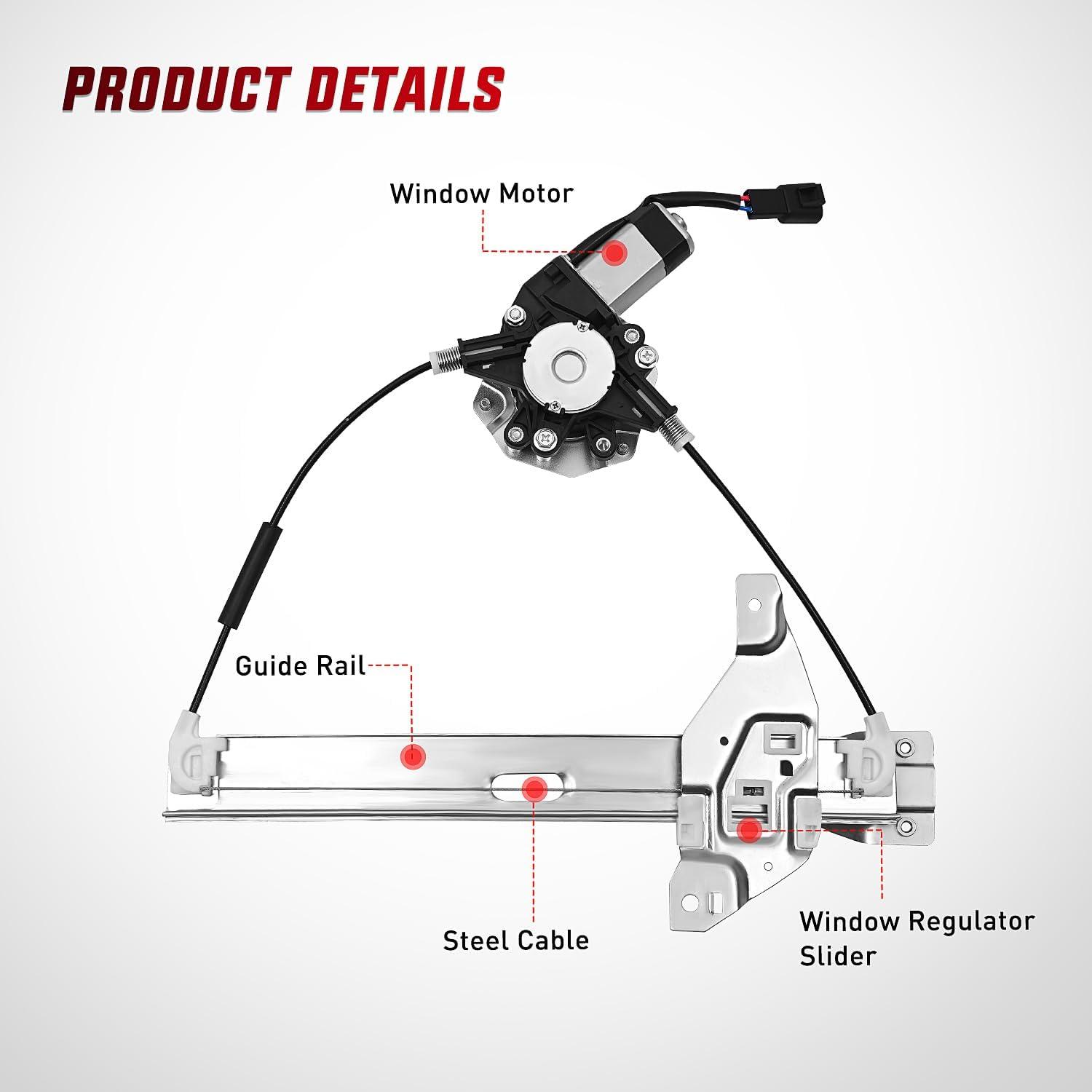 imageNilight Power Window RegulatorMotor Compatible with 2006 2007 2008 2009 2010 2011 2012 2013 Chevrolet ImpalaImpala Limited 2014 2015 2016 Rear Passenger Side 748511Rear Driver