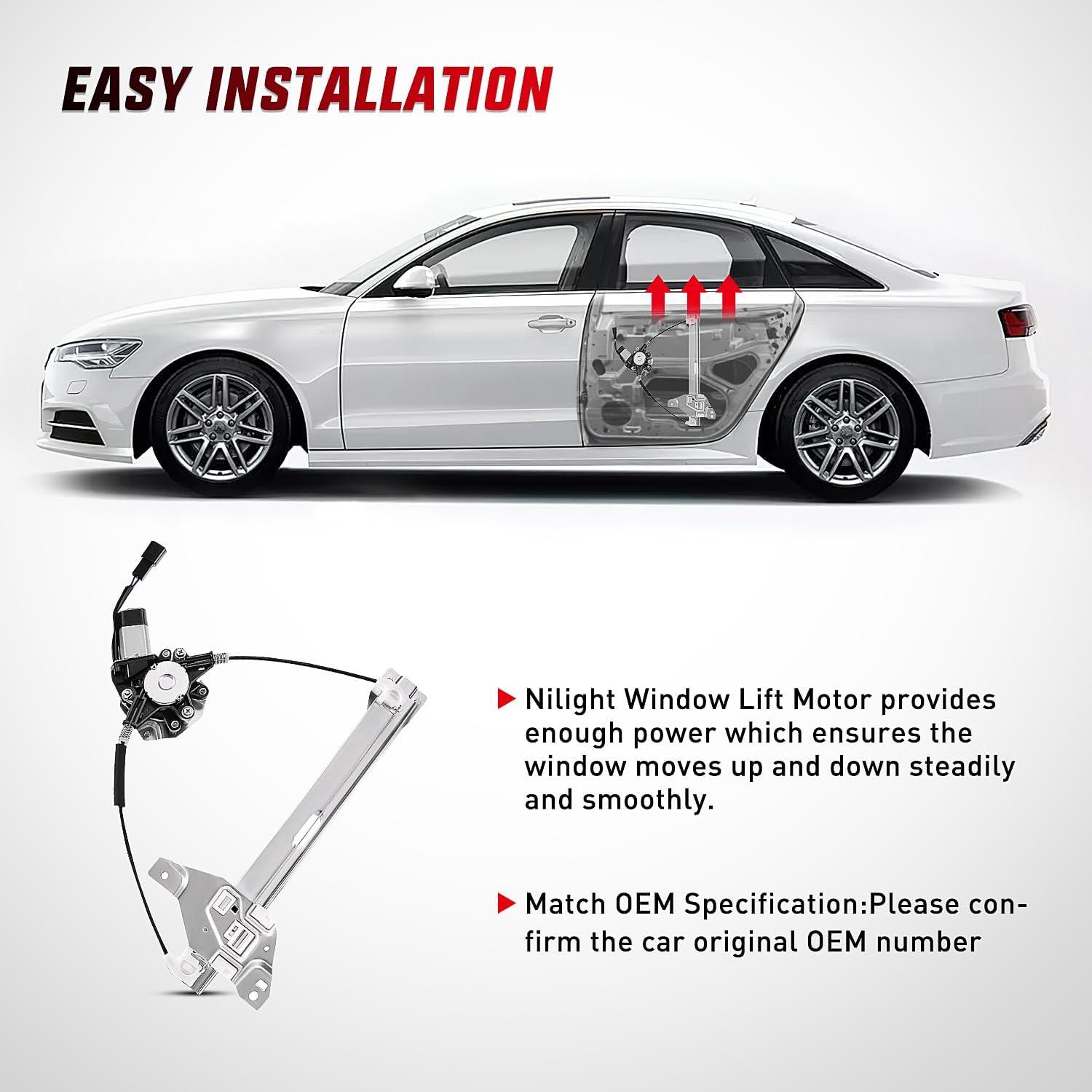 imageNilight Power Window RegulatorMotor Compatible with 2006 2007 2008 2009 2010 2011 2012 2013 Chevrolet ImpalaImpala Limited 2014 2015 2016 Rear Passenger Side 748511Rear Driver