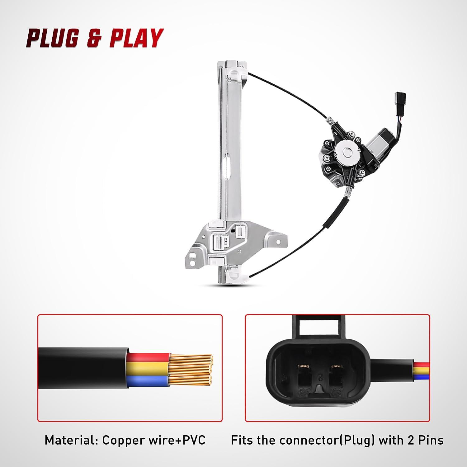 imageNilight Power Window RegulatorMotor Compatible with 2006 2007 2008 2009 2010 2011 2012 2013 Chevrolet ImpalaImpala Limited 2014 2015 2016 Rear Passenger Side 748511Rear Passenger