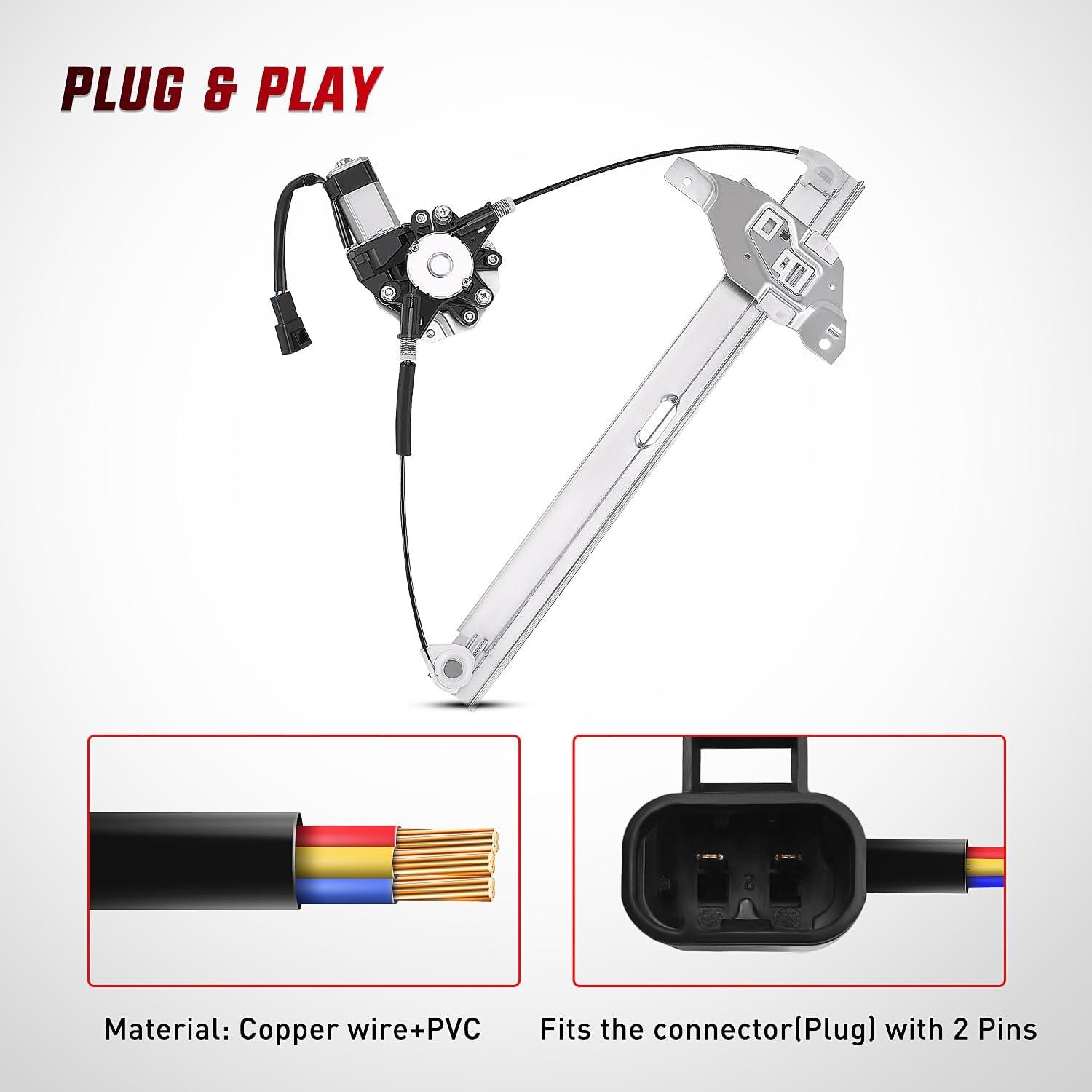 imageNilight Power Window RegulatorMotor Compatible with 2006 2007 2008 2009 2010 2011 2012 2013 Chevrolet ImpalaImpala Limited 2014 2015 2016 Rear Passenger Side 748511Front Driver